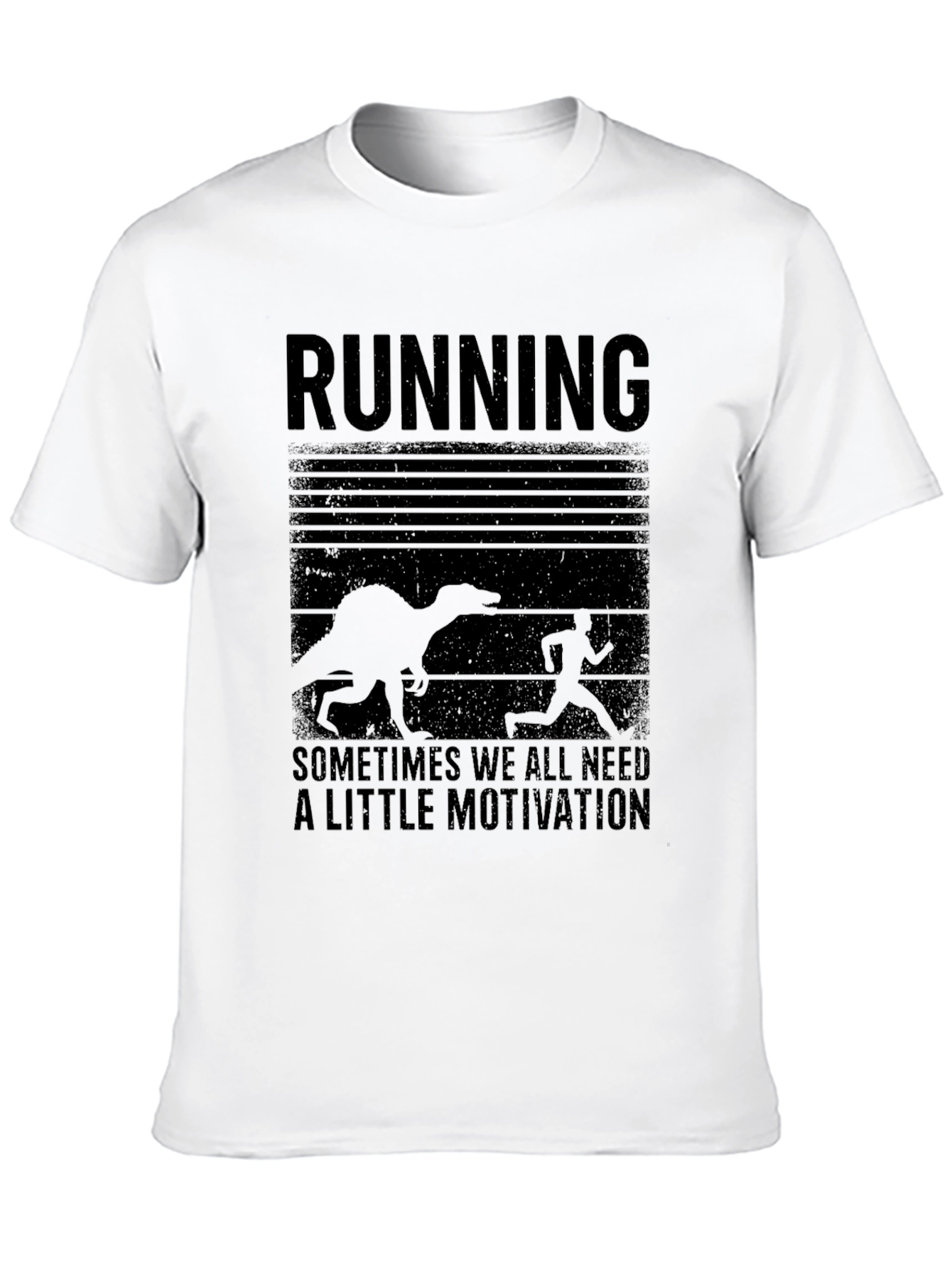 Running Motivation T-Shirt Dinosaur Chase Humor