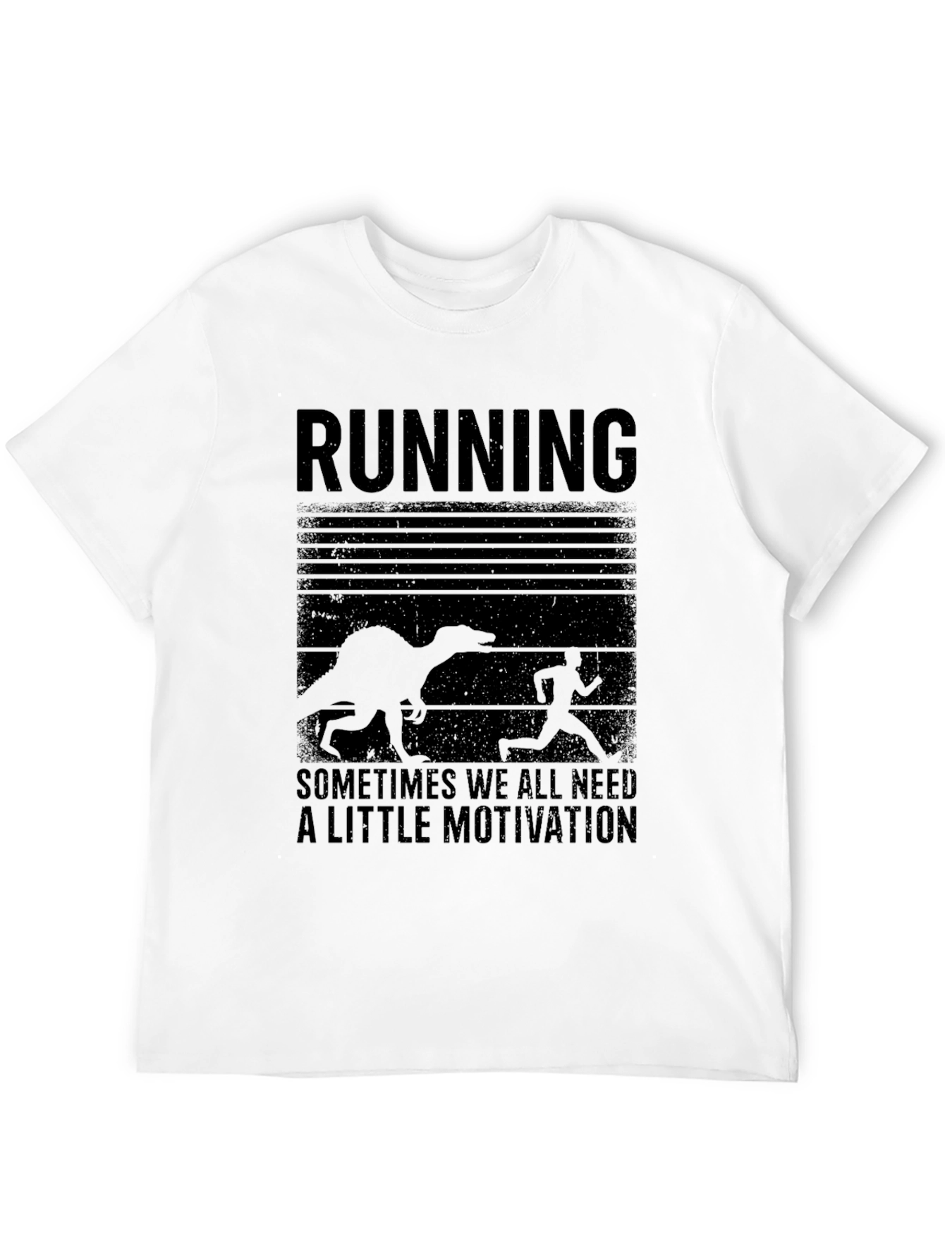 Running Motivation T-Shirt Dinosaur Chase Humor