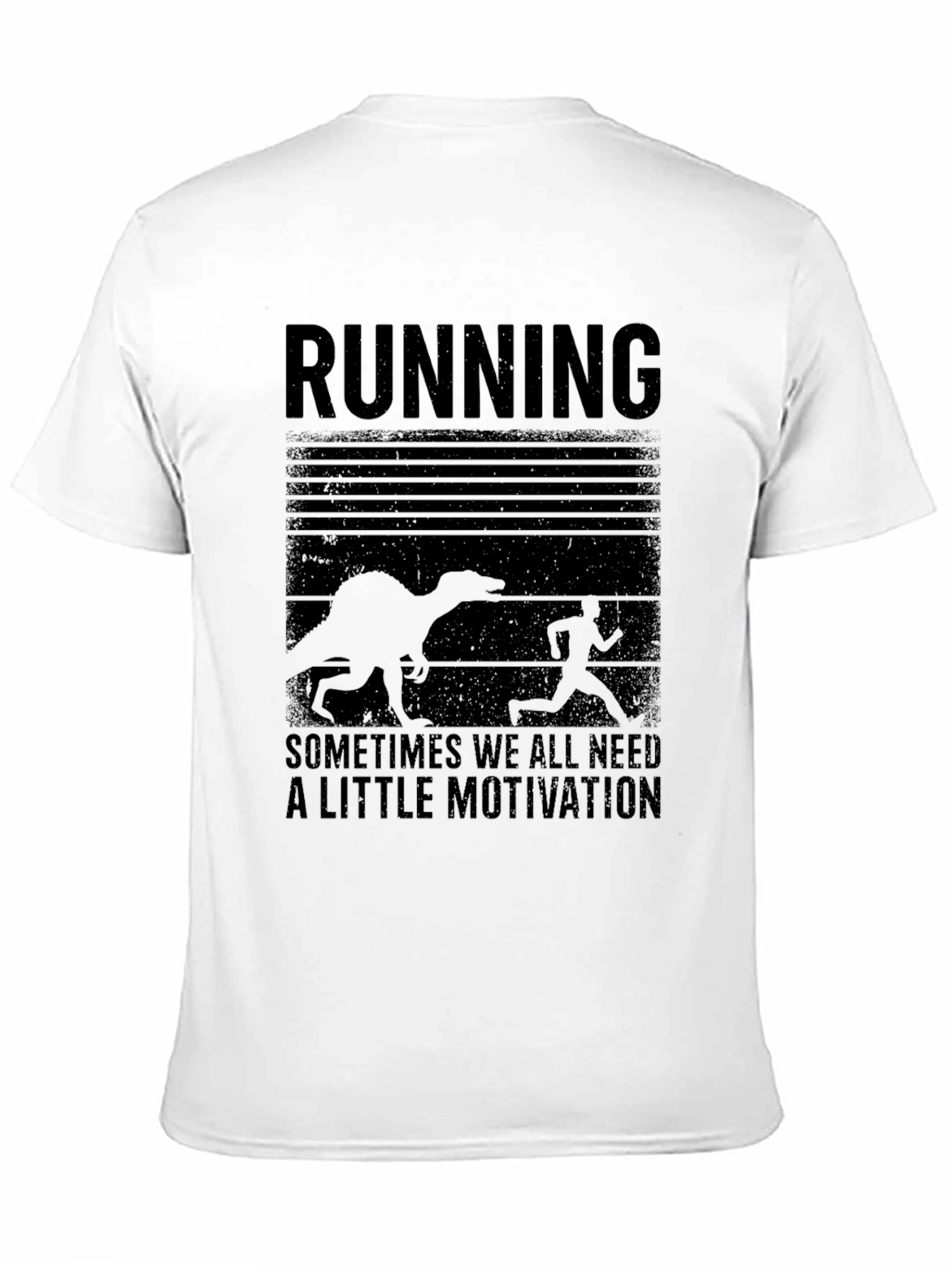Running Motivation T-Shirt Dinosaur Chase Humor