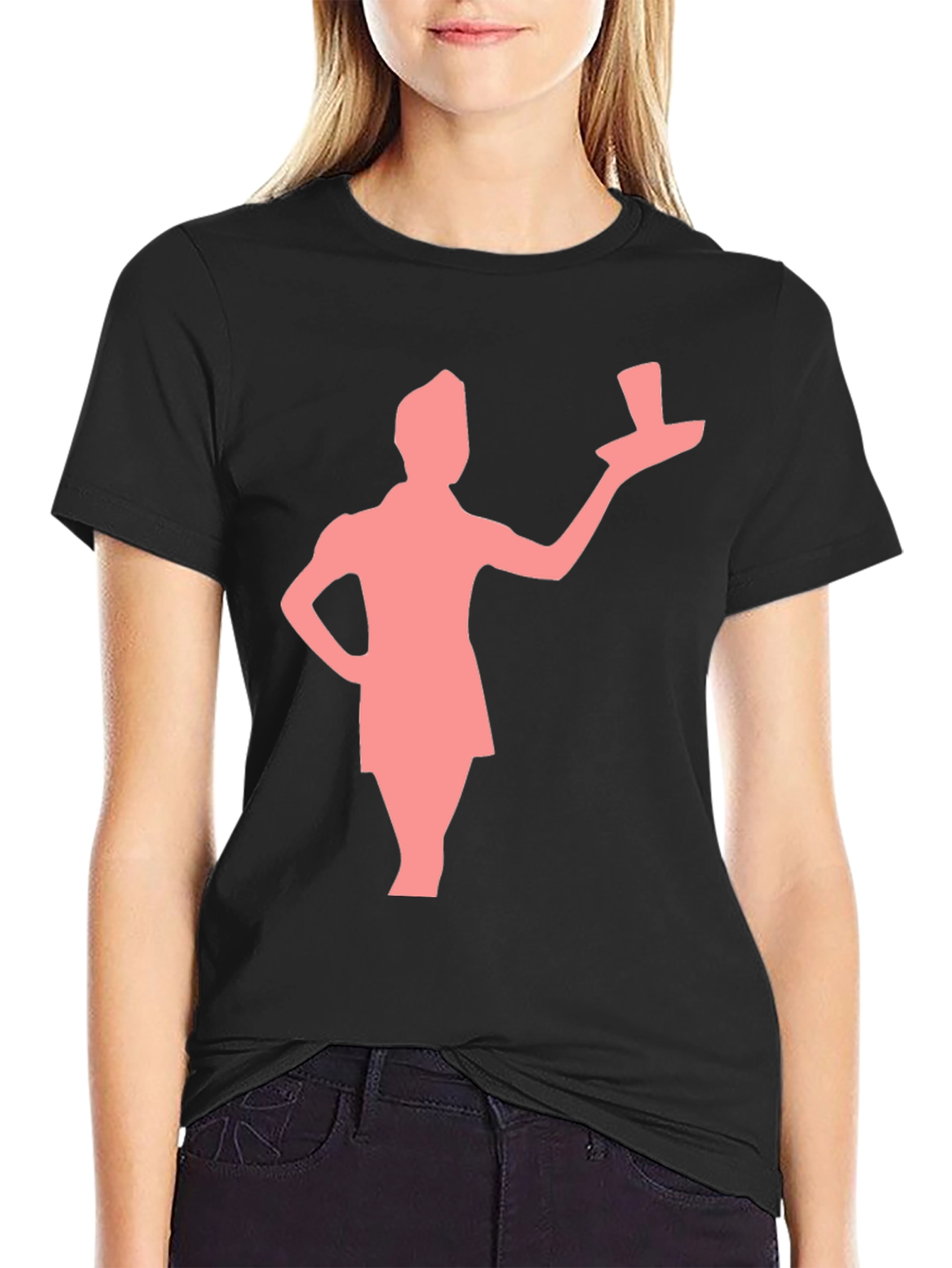 Retro Waiter Graphic Tee - Black