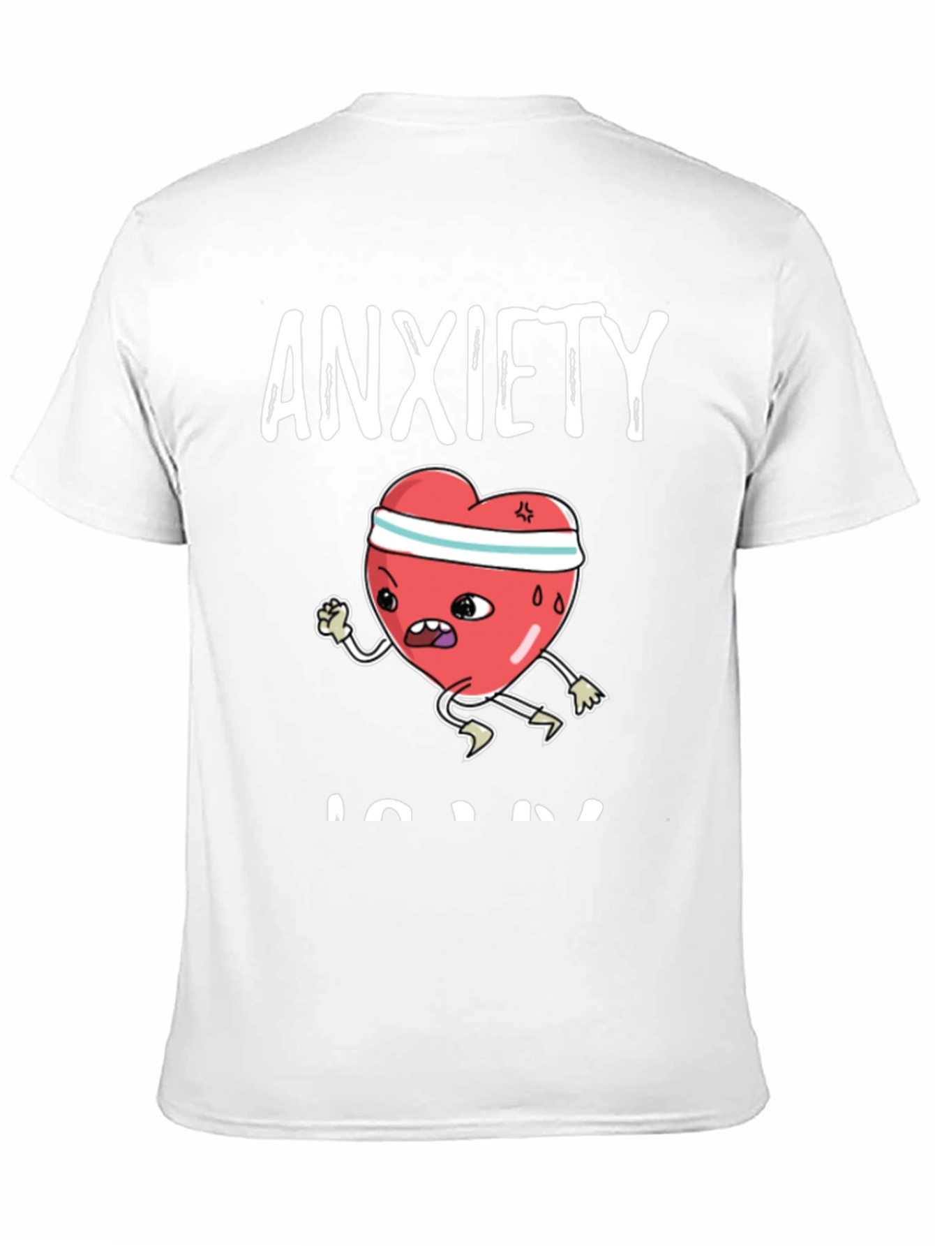 Anxiety Run T-Shirt - Funny Heart Design