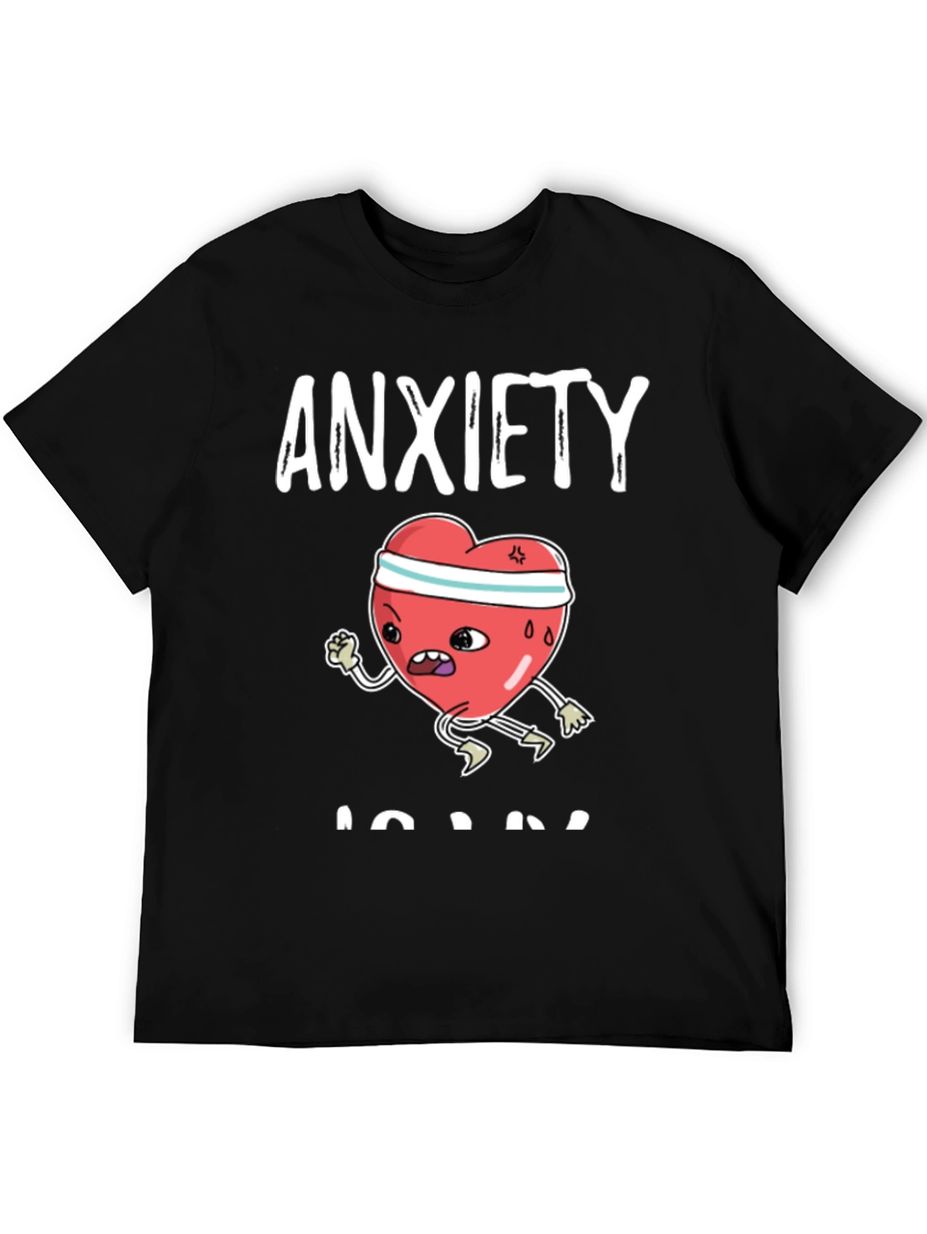 Anxiety Run T-Shirt - Funny Heart Design