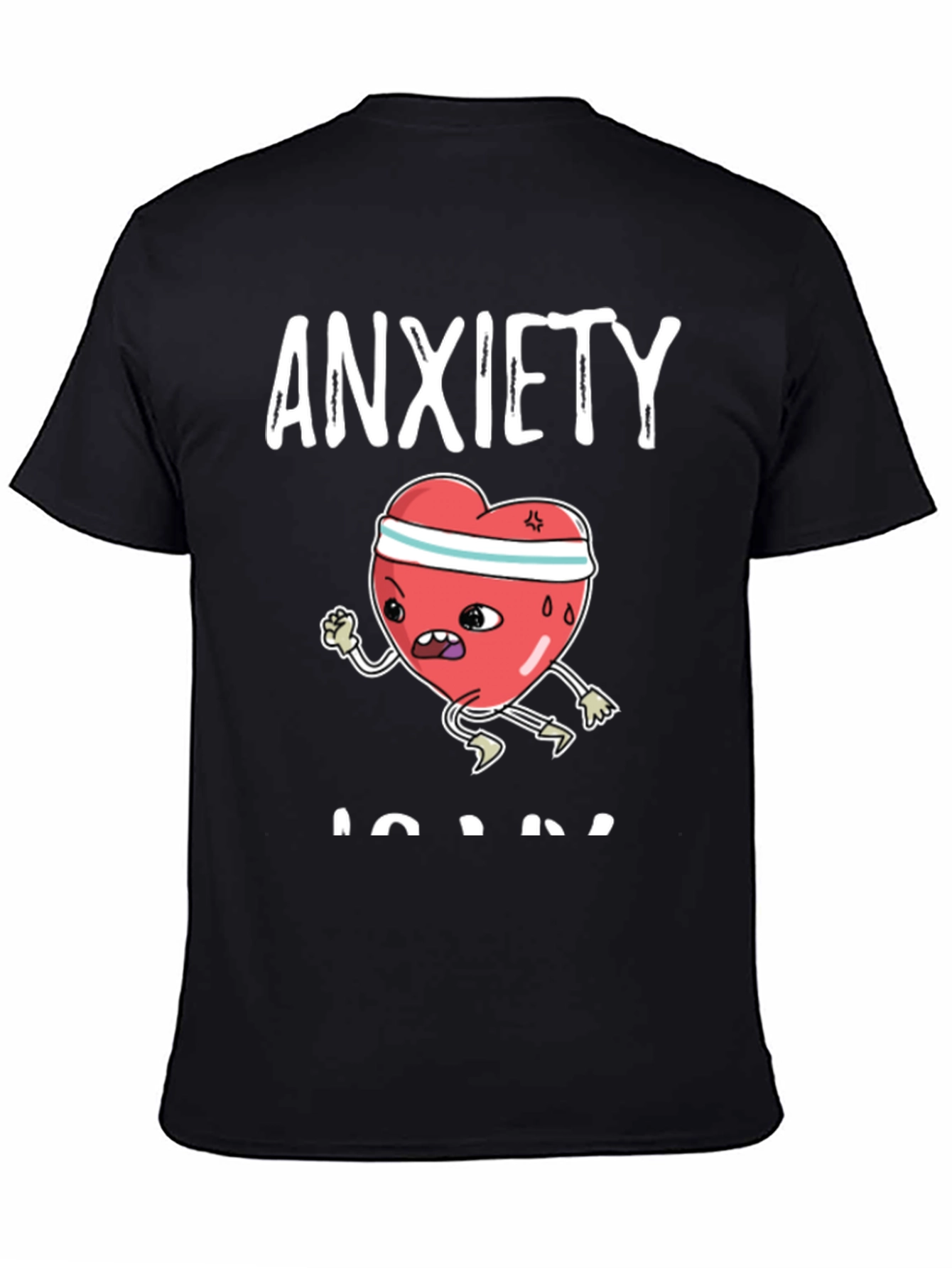 Anxiety Run T-Shirt - Funny Heart Design