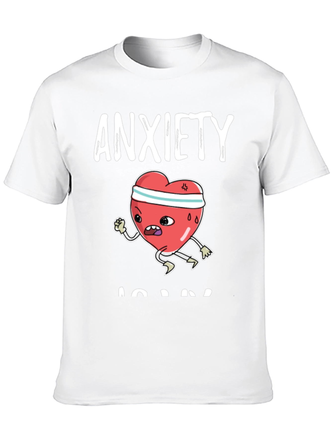 Anxiety Run T-Shirt - Funny Heart Design