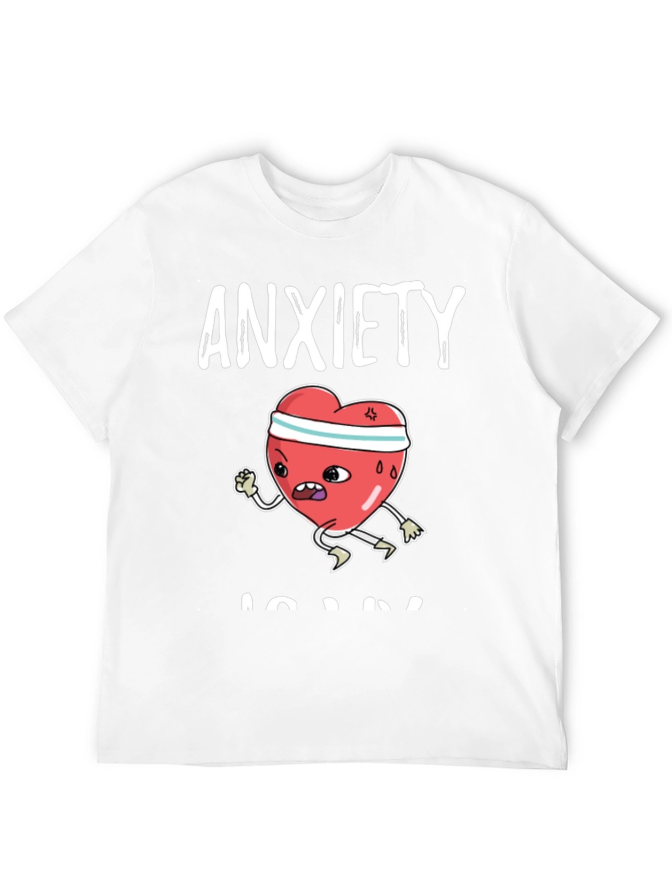 Anxiety Run T-Shirt - Funny Heart Design