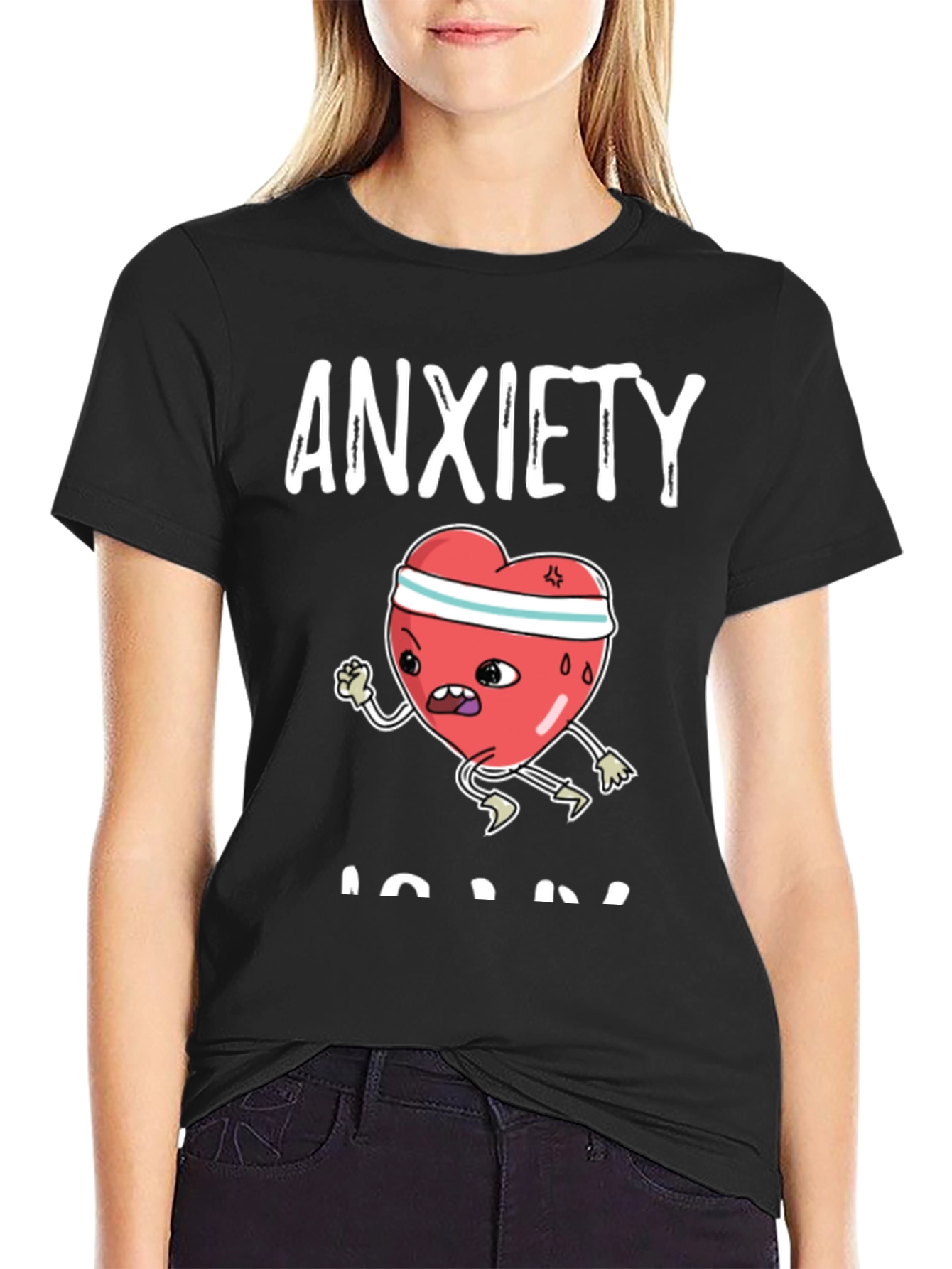 Anxiety Run T-Shirt - Funny Heart Design