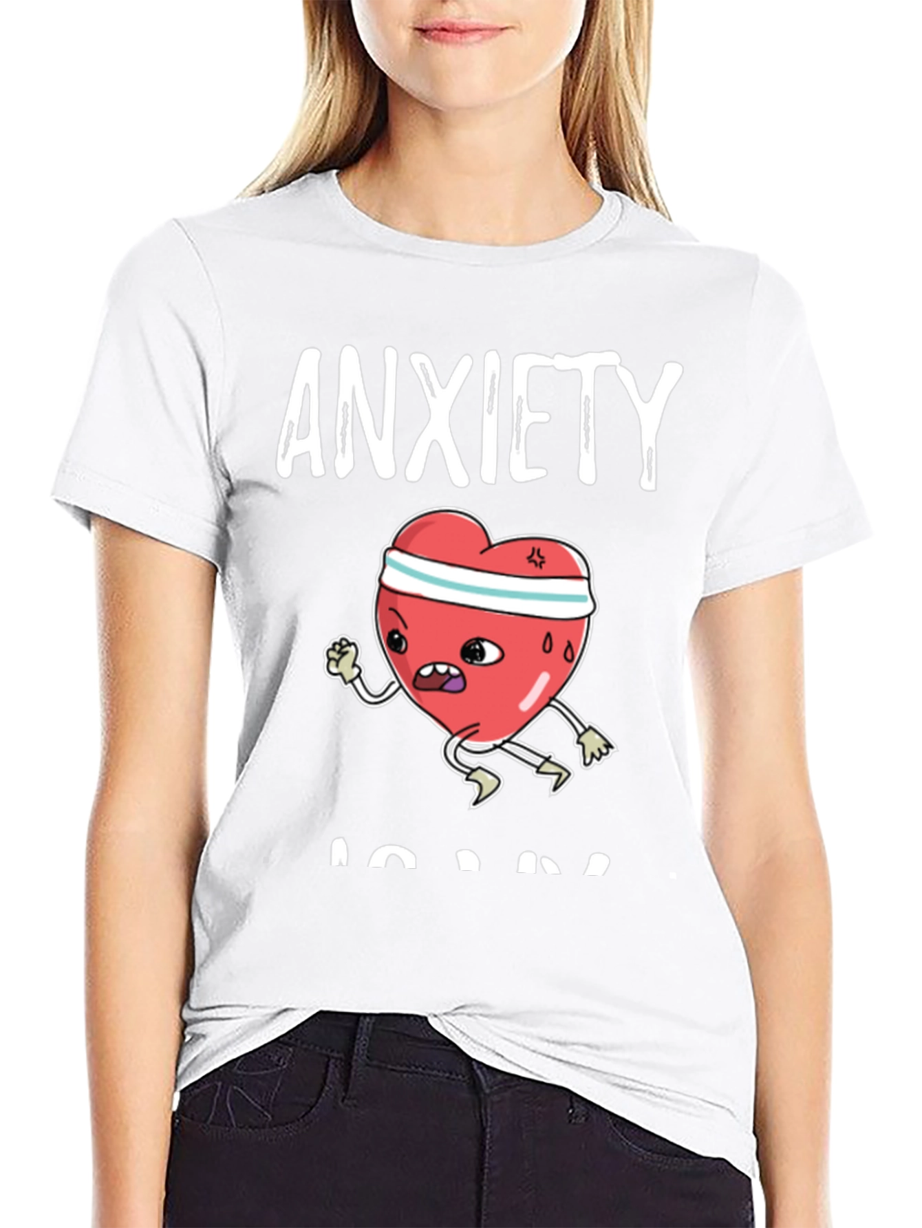 Anxiety Run T-Shirt - Funny Heart Design