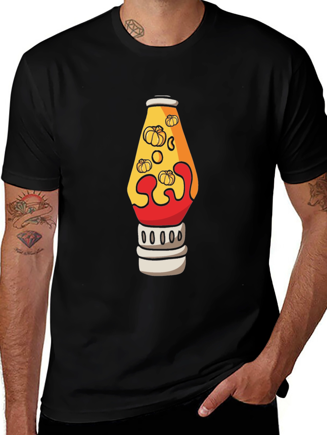 Pumpkin Lava Lamp Graphic Tee - Halloween Shirt