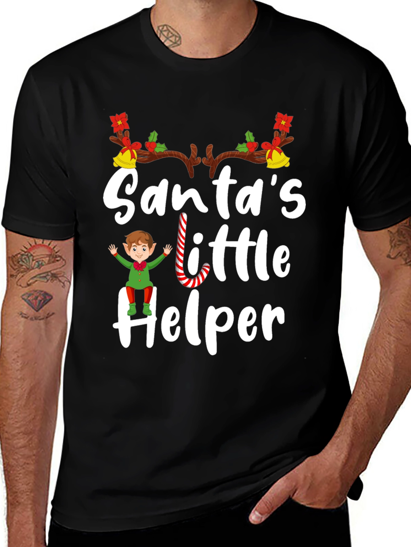 Santas Little Helper Holiday T-Shirt