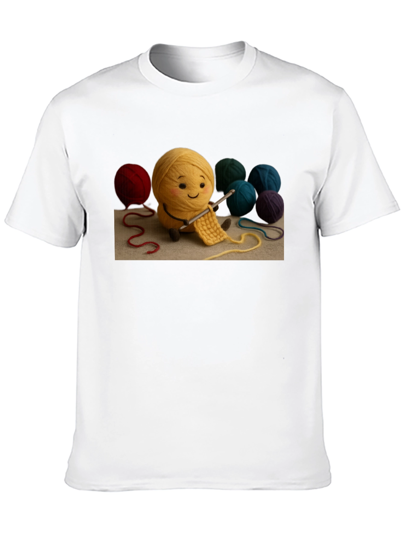 Cute Yarn Ball Crochet T-Shirt