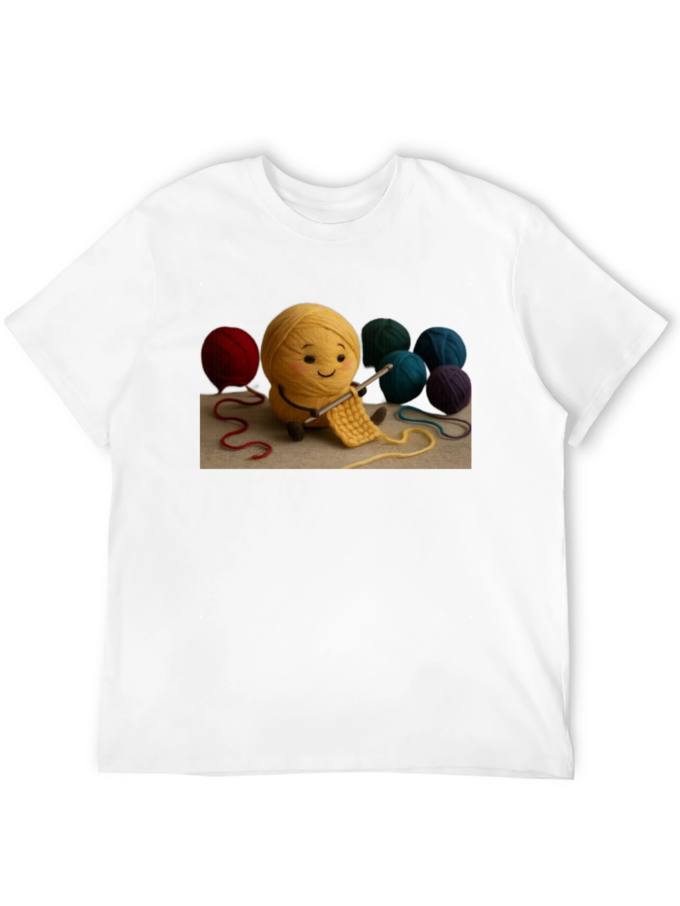 Cute Yarn Ball Crochet T-Shirt