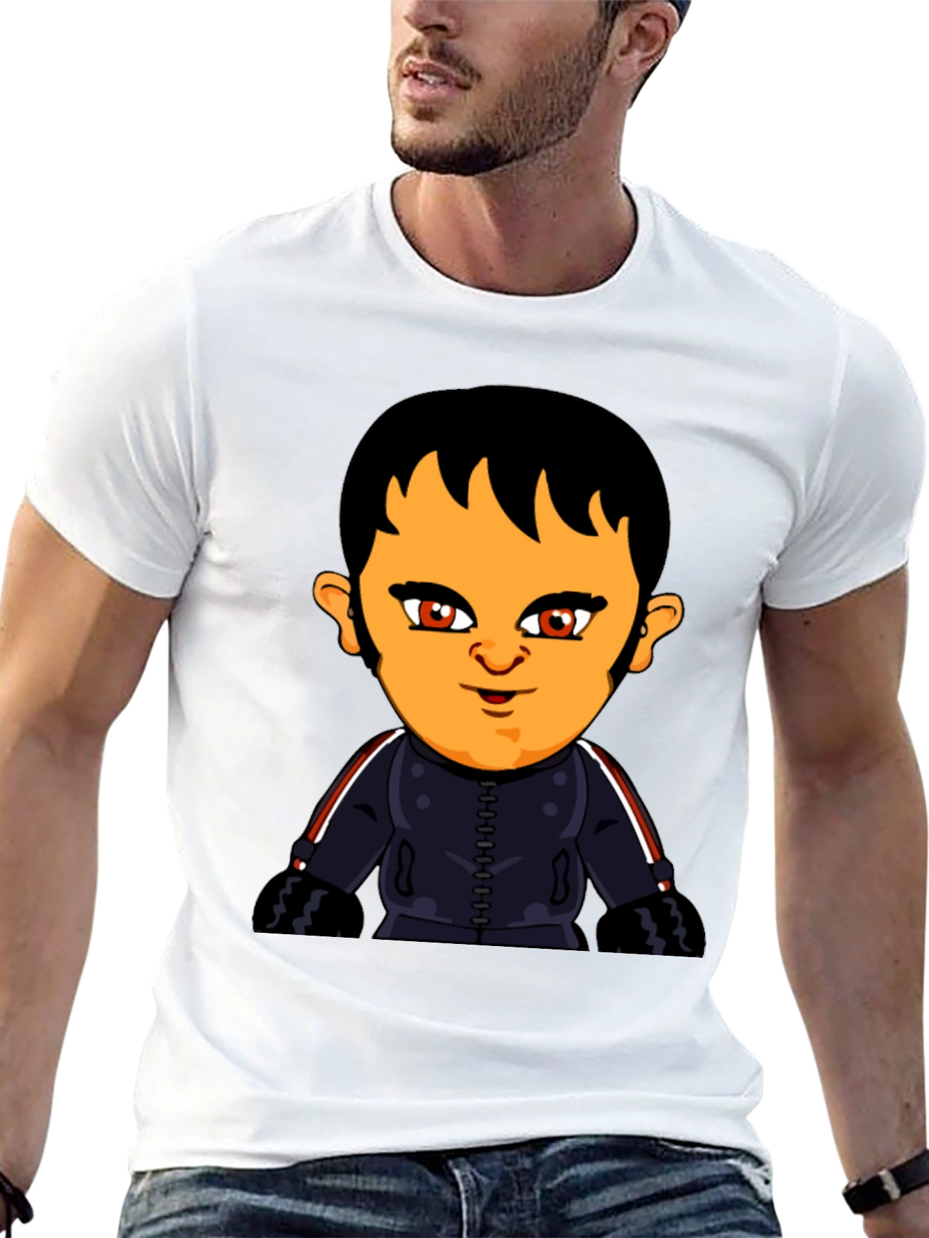 Cartoon Character Graphic T-Shirt - Black