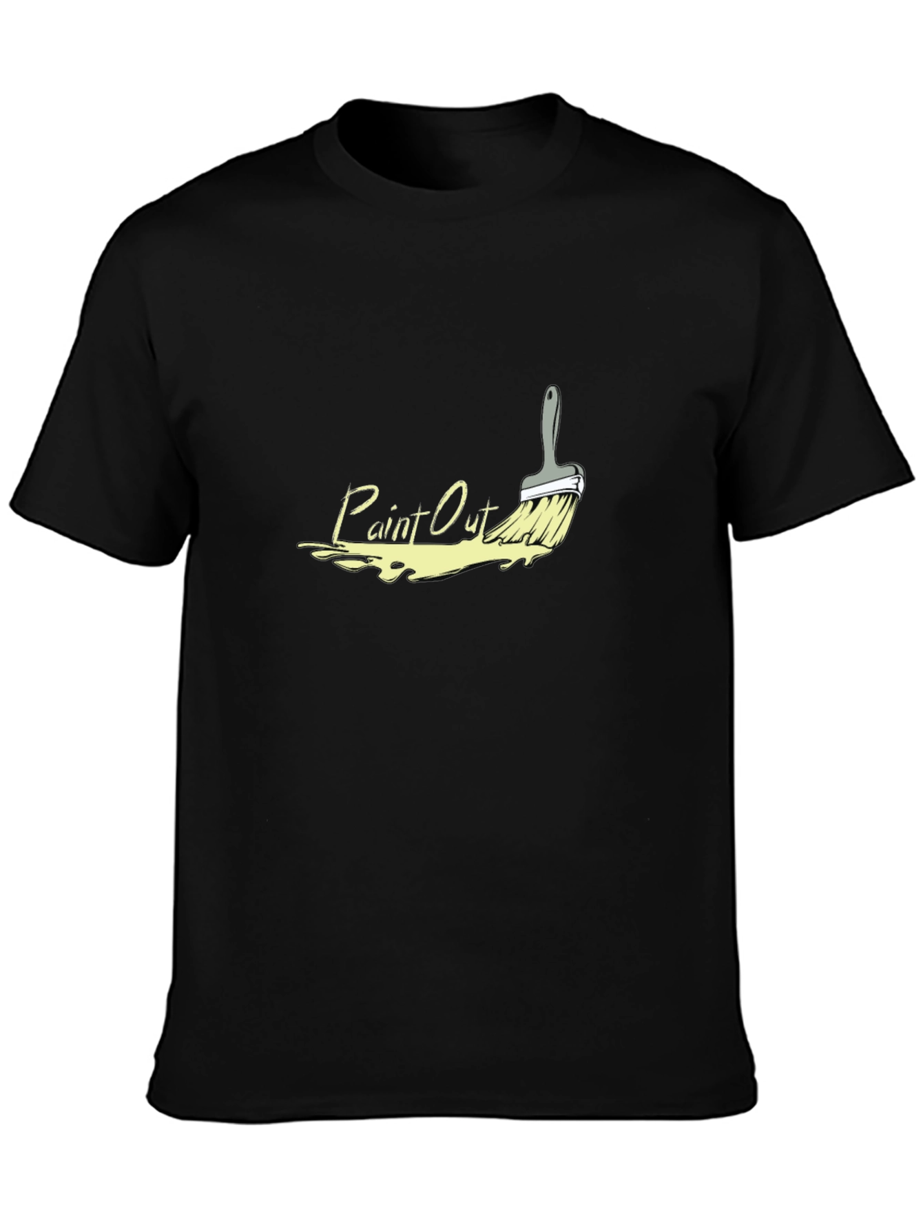 Paint Out Graphic Tee - Stylish Brush Design