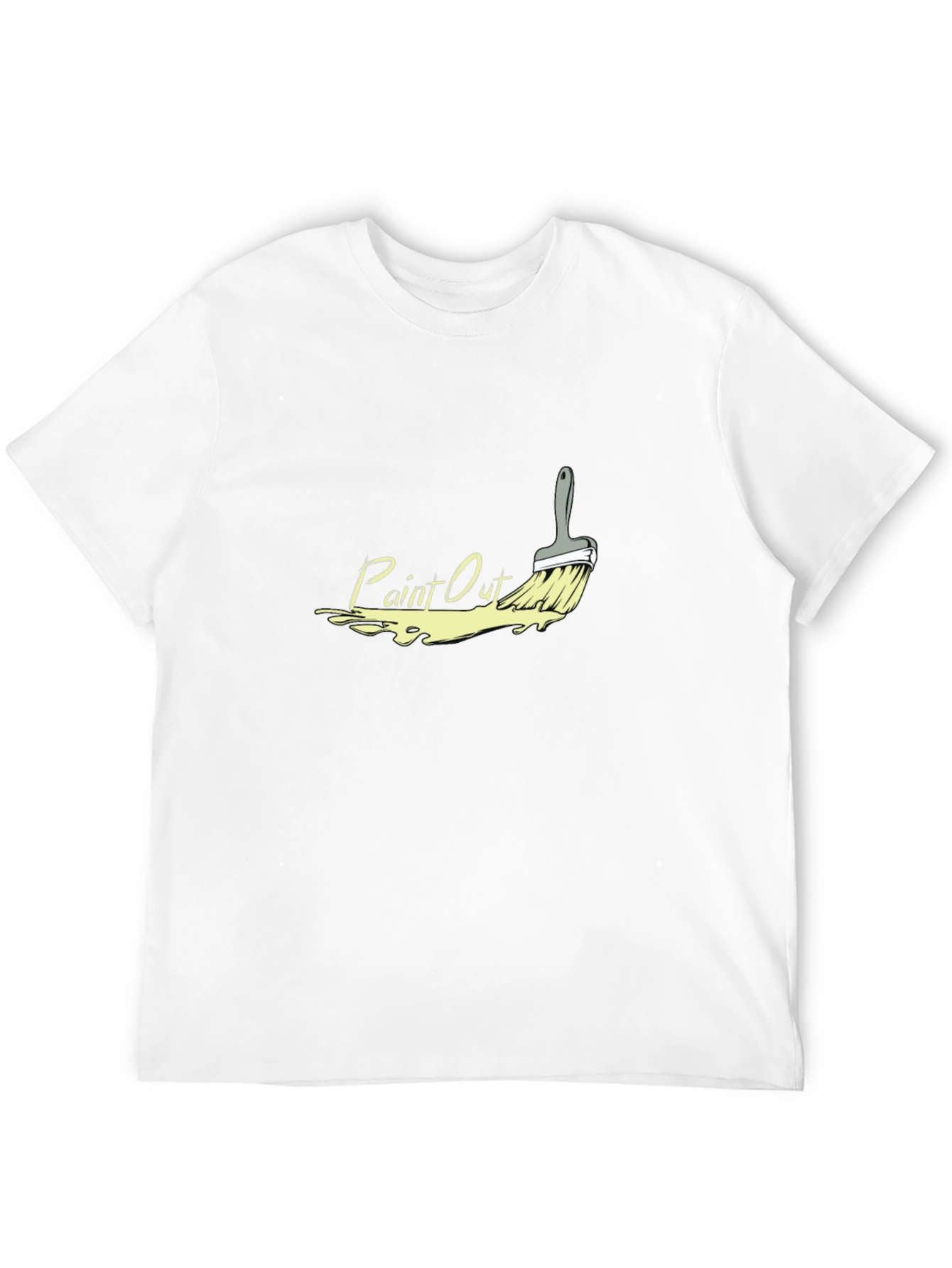 Paint Out Graphic Tee - Stylish Brush Design