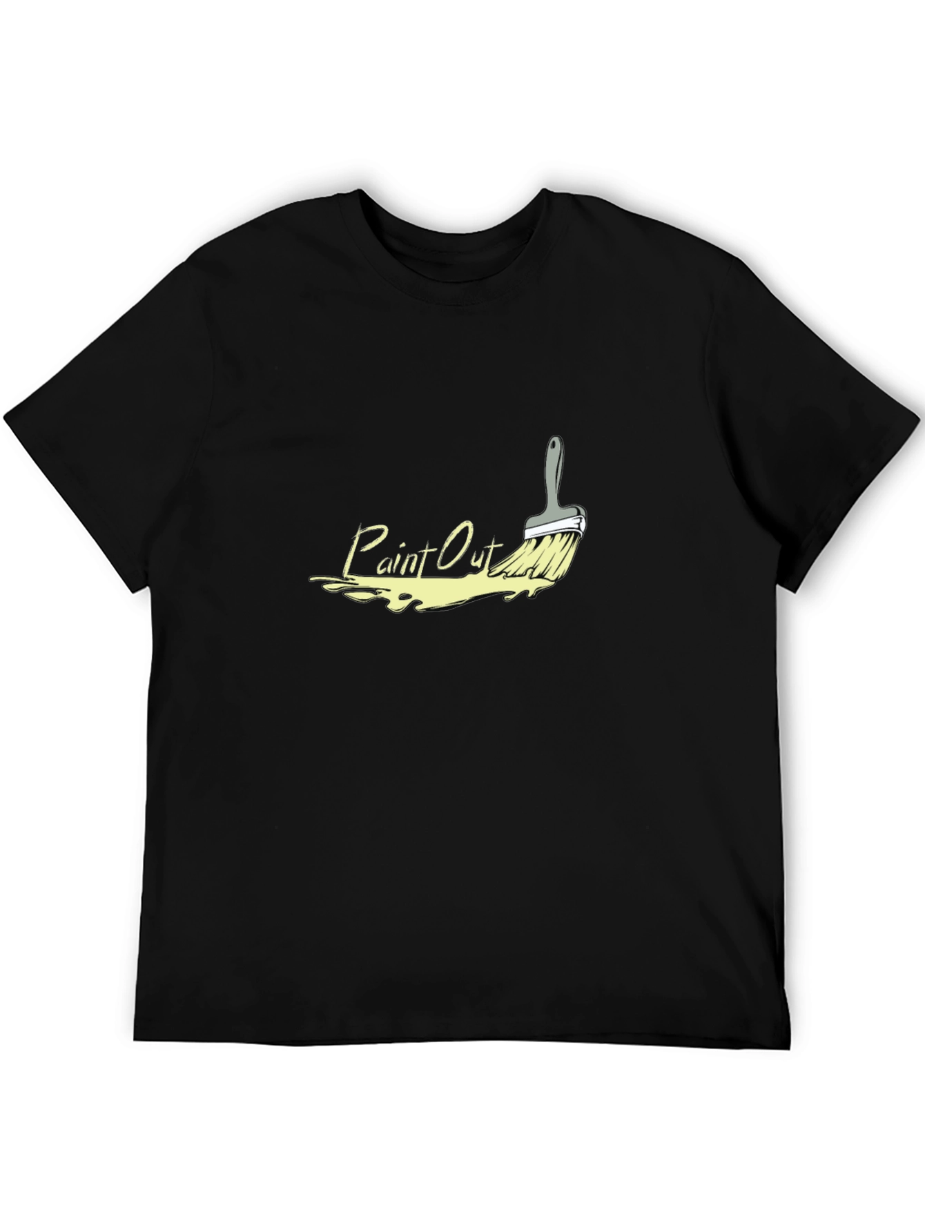 Paint Out Graphic Tee - Stylish Brush Design