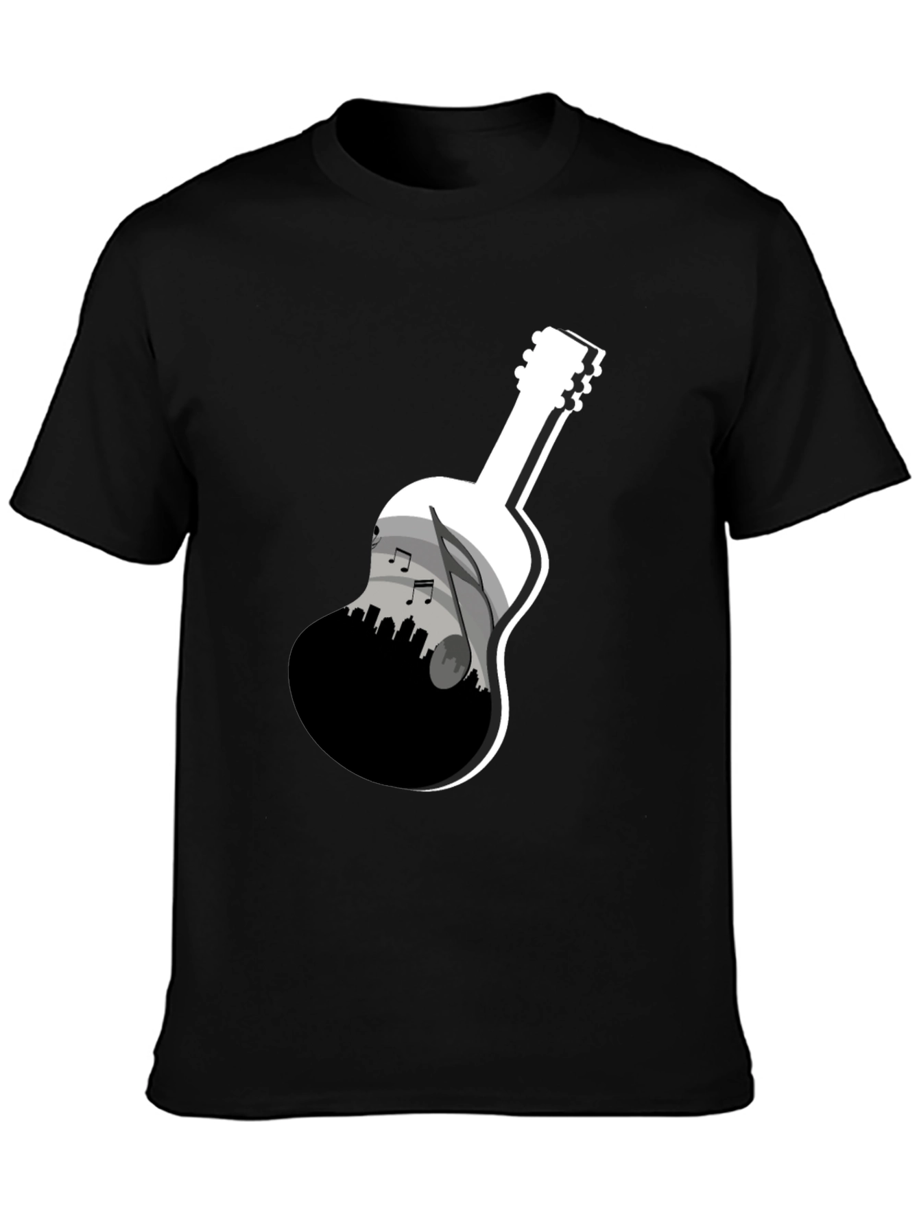 Guitar Skyline Graphic Tee - Black
