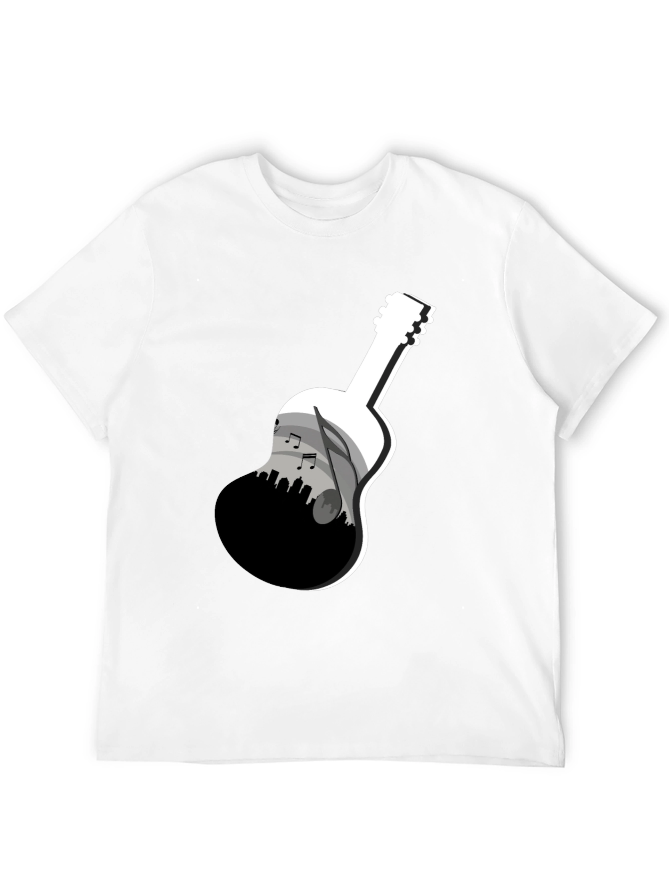Guitar Skyline Graphic Tee - Black