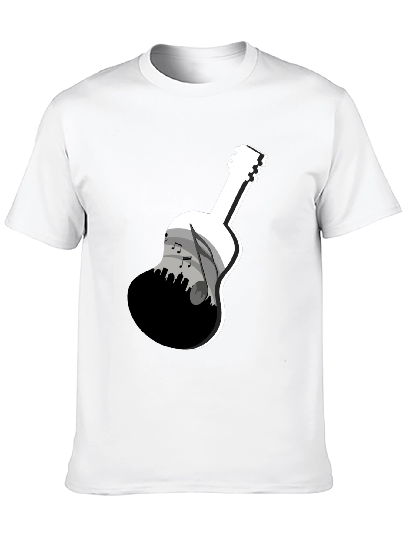 Guitar Skyline Graphic Tee - Black