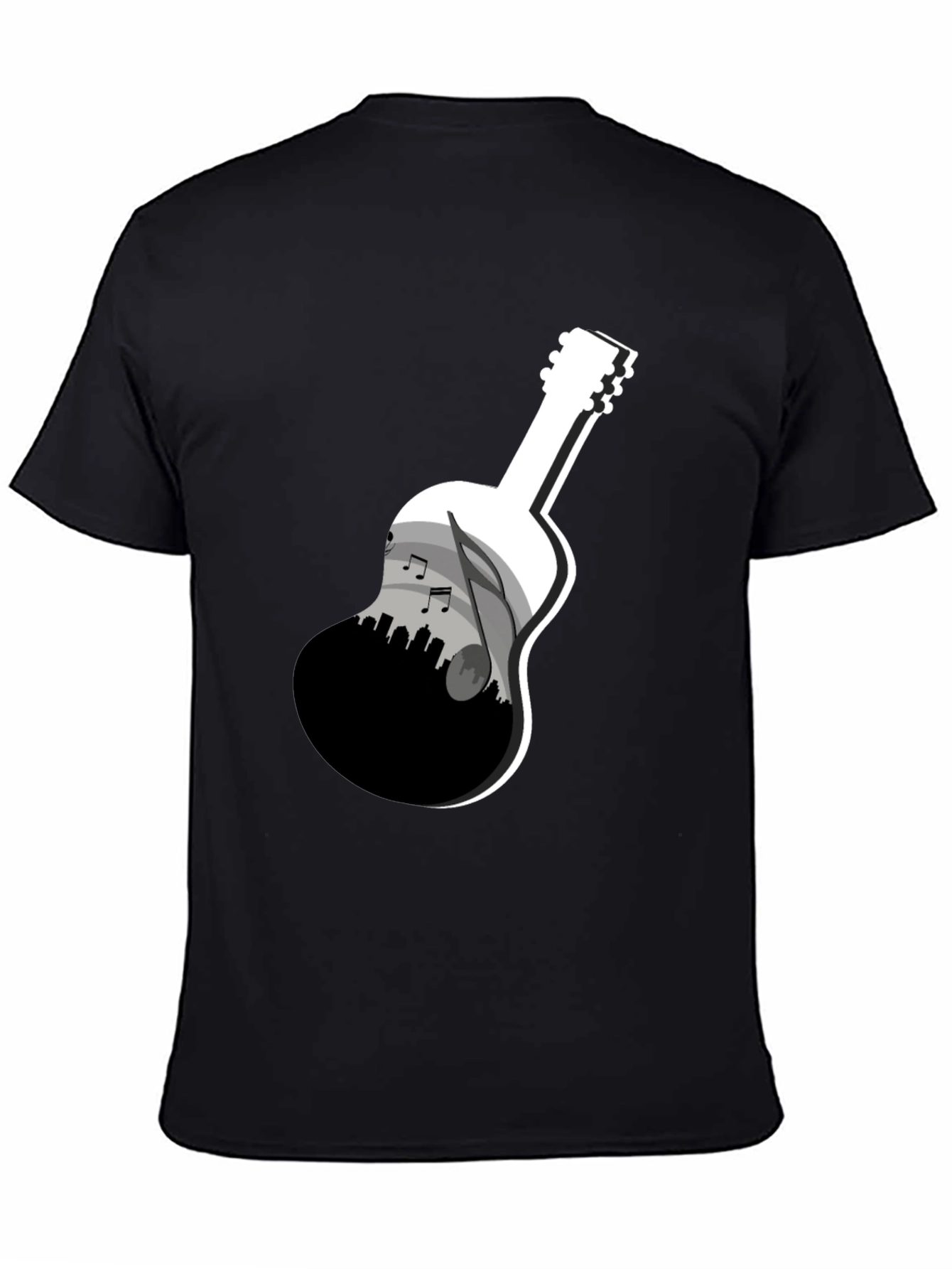 Guitar Skyline Graphic Tee - Black