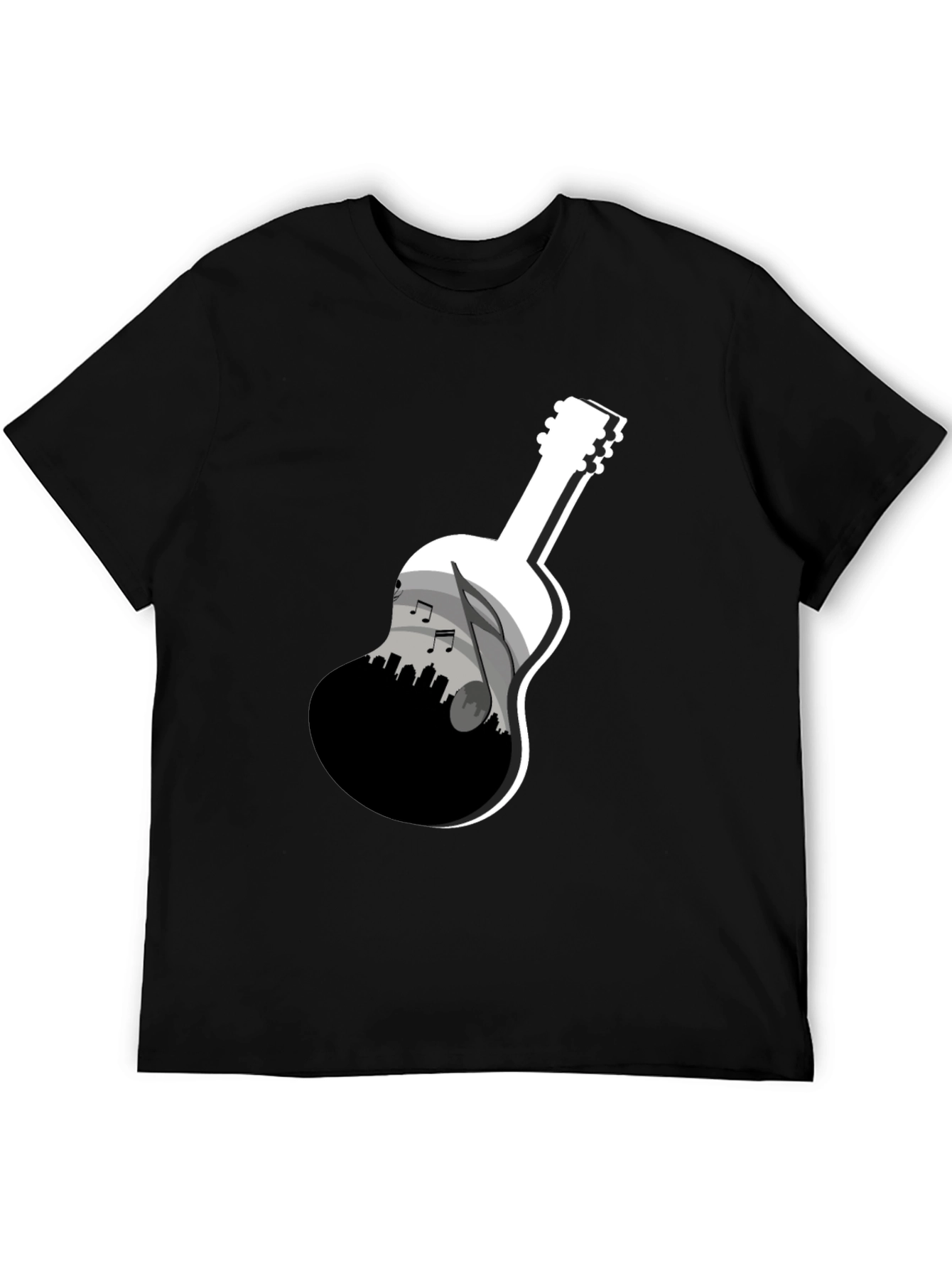 Guitar Skyline Graphic Tee - Black