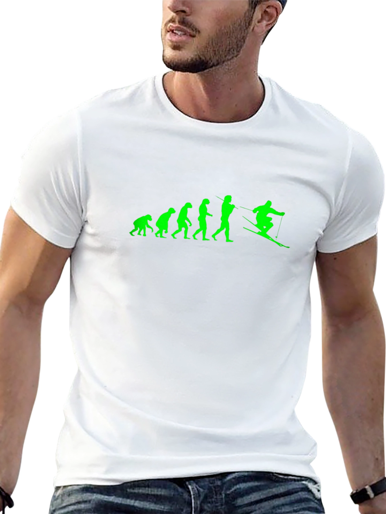 Evolution of Skiing Graphic T-Shirt