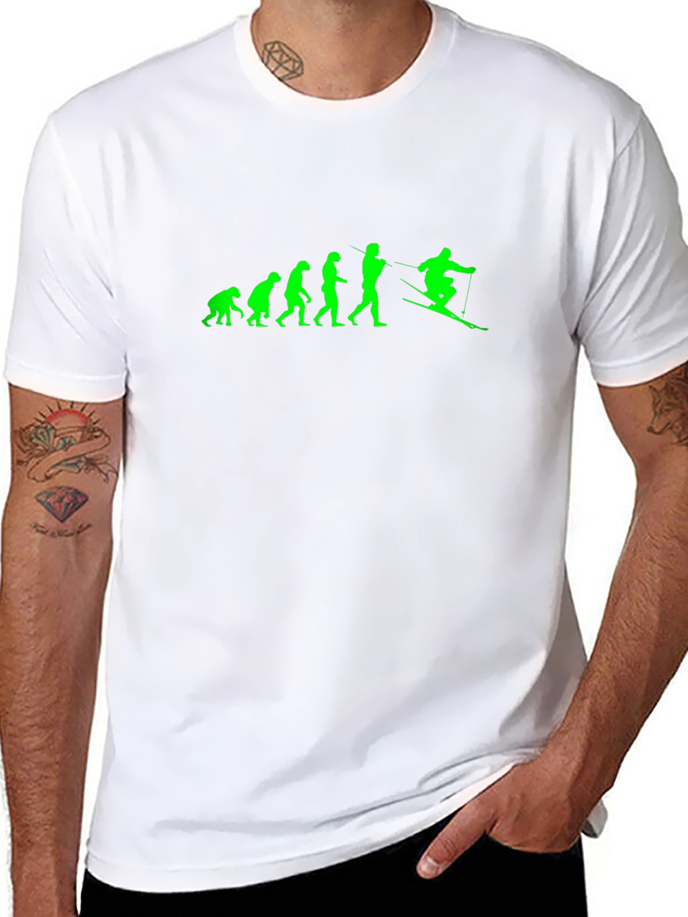 Evolution of Skiing Graphic T-Shirt
