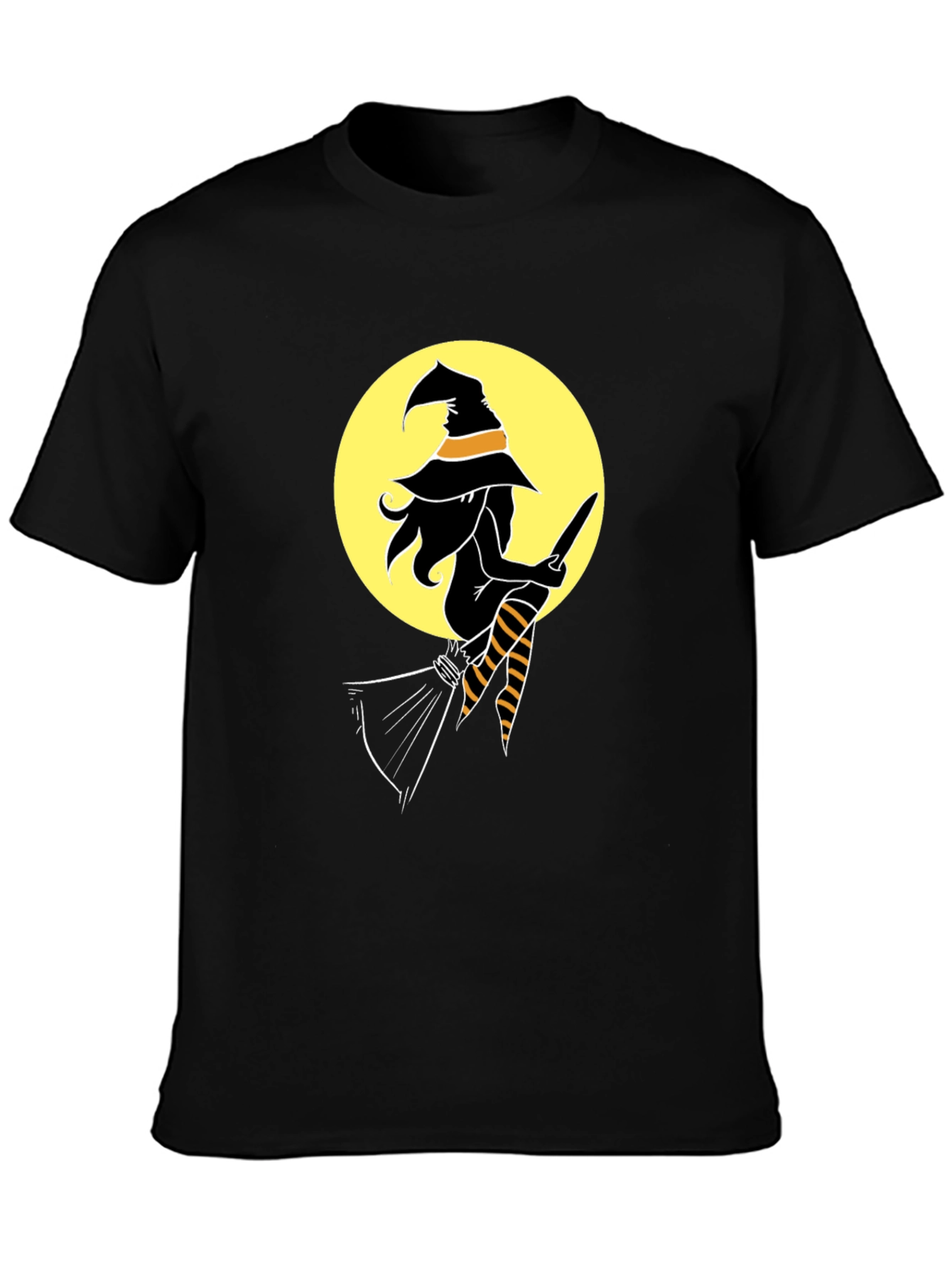 Witch on Broom T-Shirt - Halloween Tee