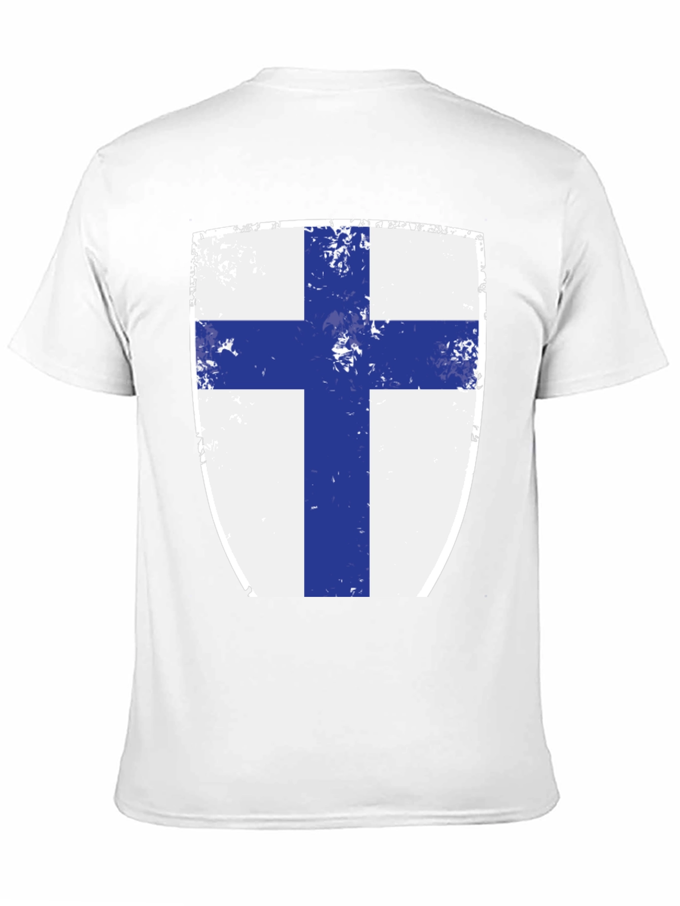 Finnish Flag Shield T-Shirt - Distressed Design