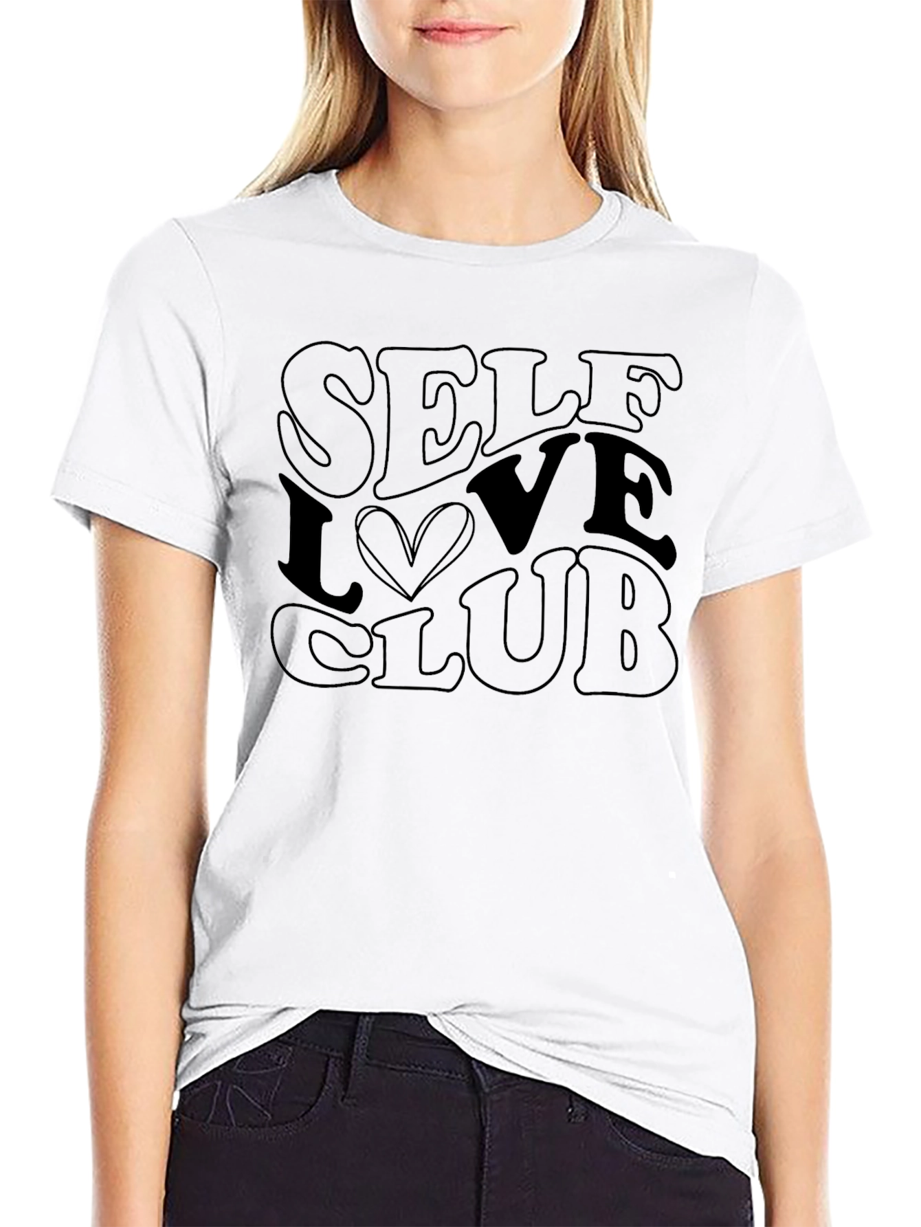 Self Love Club Graphic Tee - Black Casual Shirt