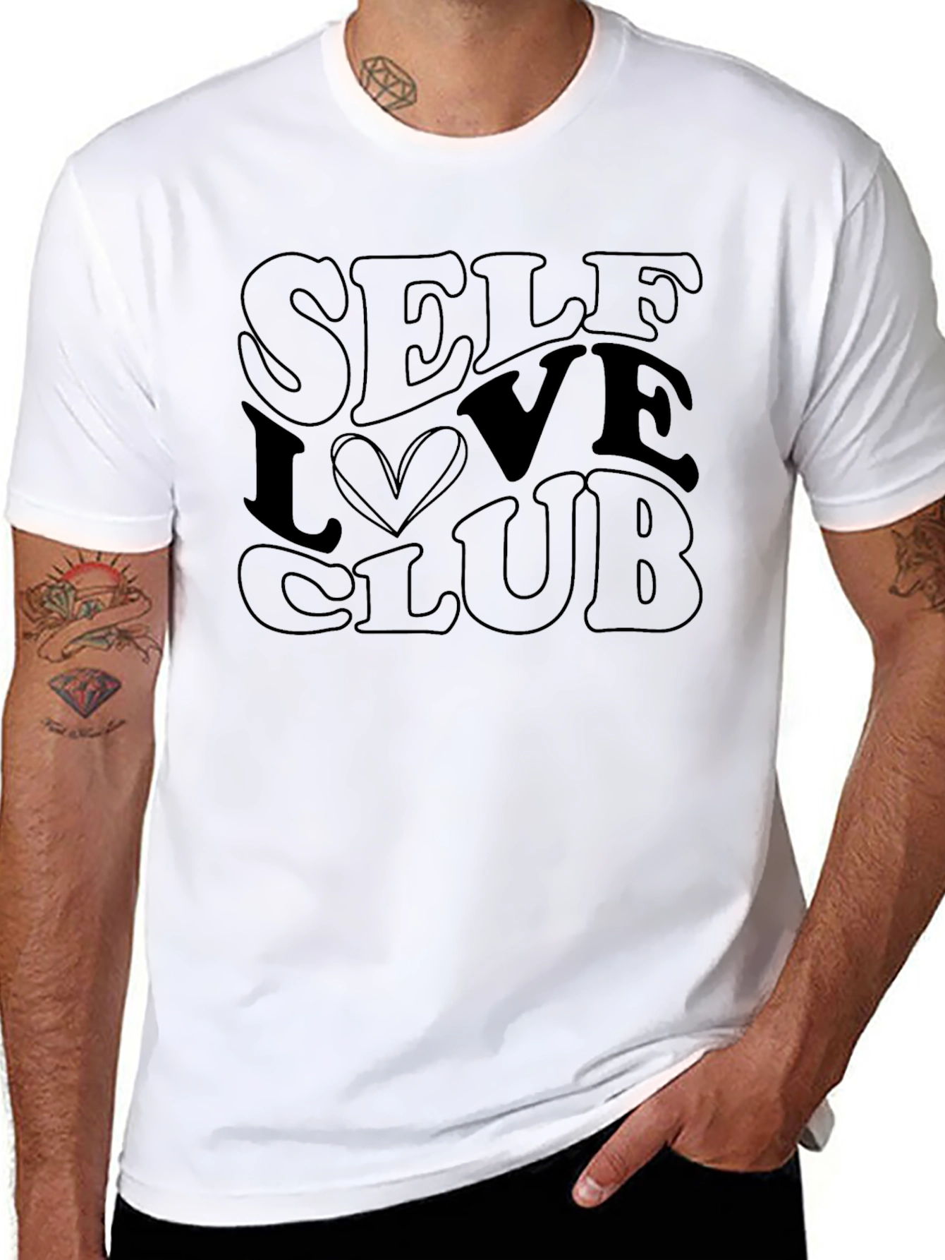Self Love Club Graphic Tee - Black Casual Shirt