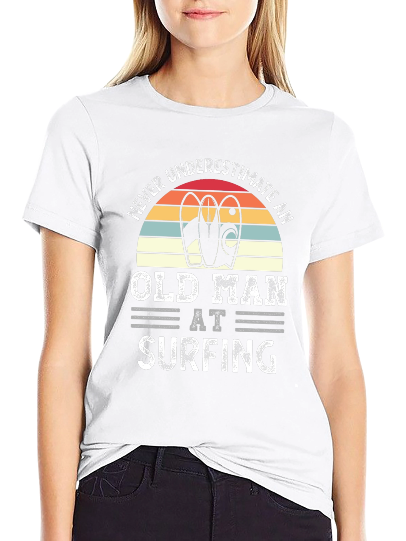 Never Underestimate Old Man Surfing T-Shirt