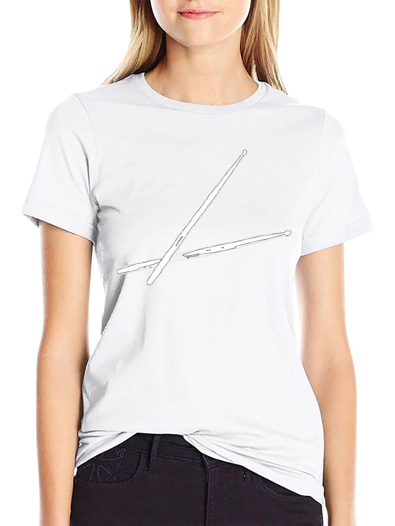 Drummers Tee: Crossed Drumsticks Graphic T-Shirt