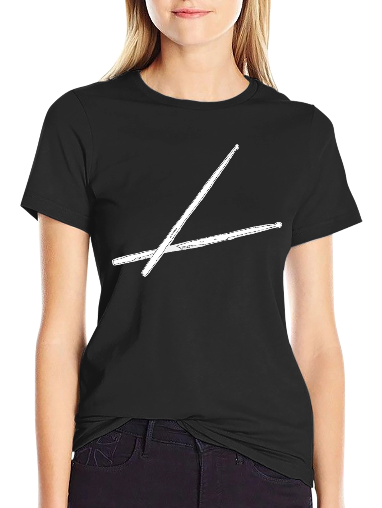 Drummers Tee: Crossed Drumsticks Graphic T-Shirt