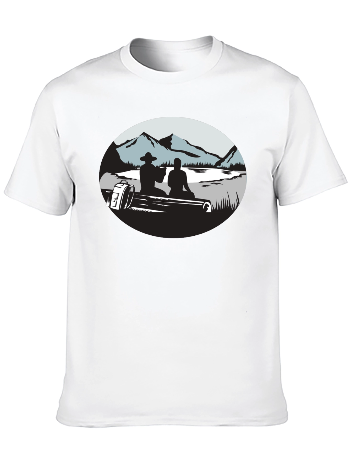 Mountain Silhouette Graphic Black T-Shirt