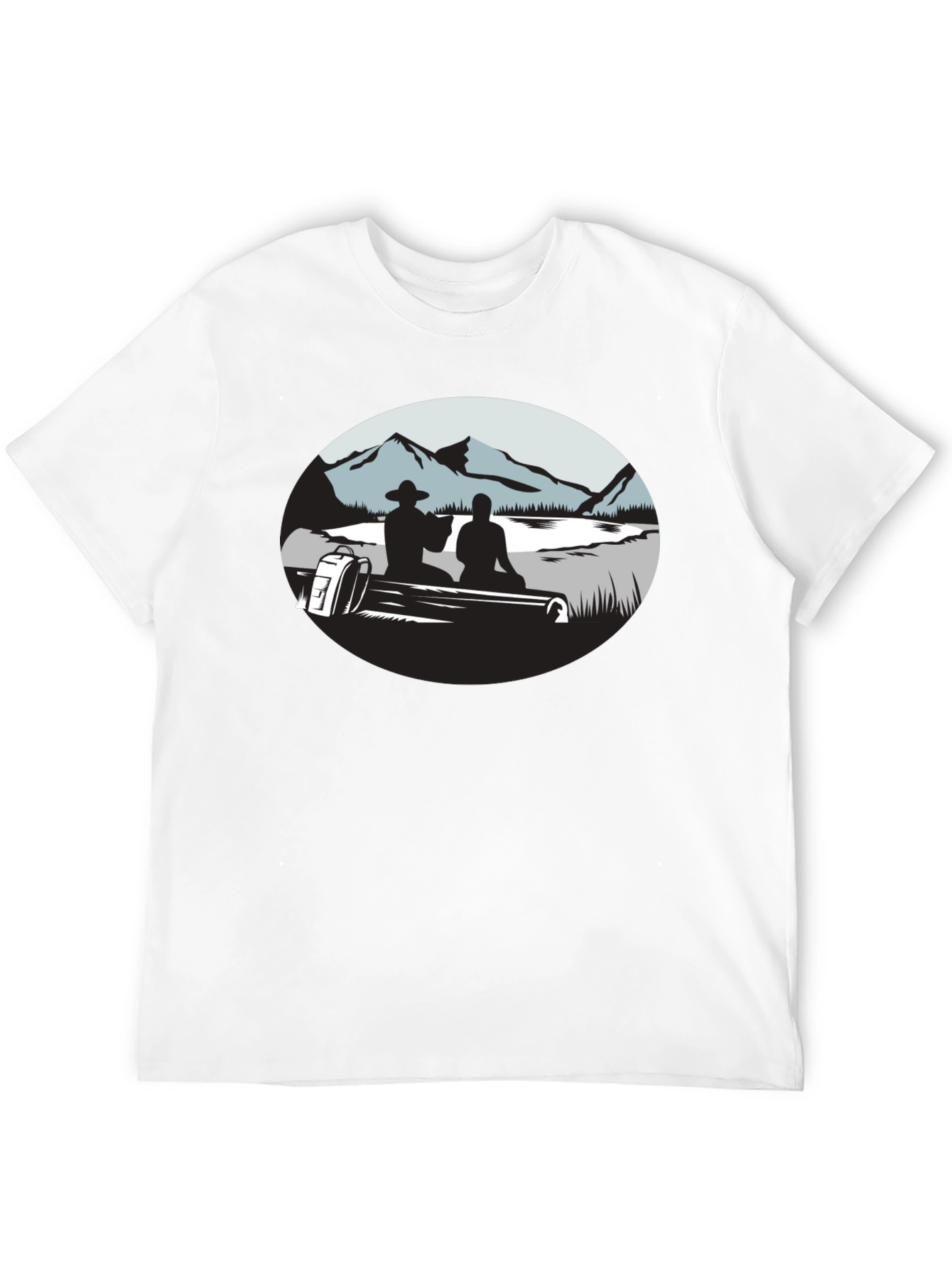 Mountain Silhouette Graphic Black T-Shirt