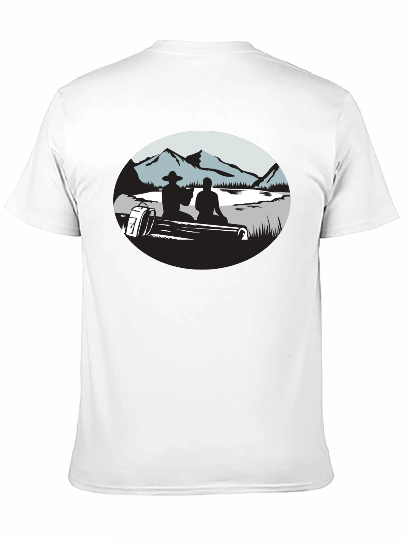 Mountain Silhouette Graphic Black T-Shirt