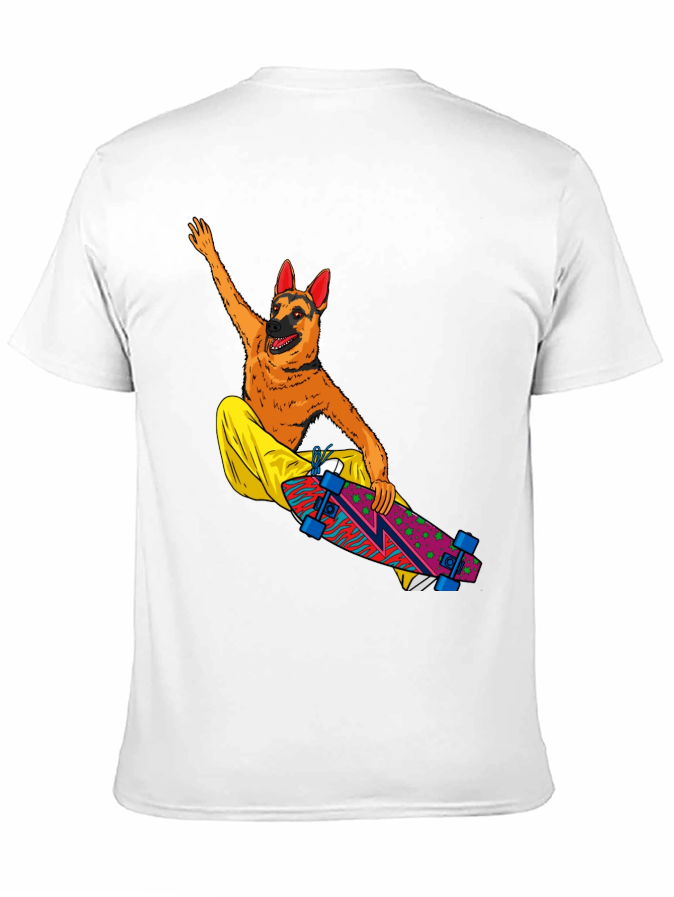 Dog Riding Skateboard Graphic T-Shirt