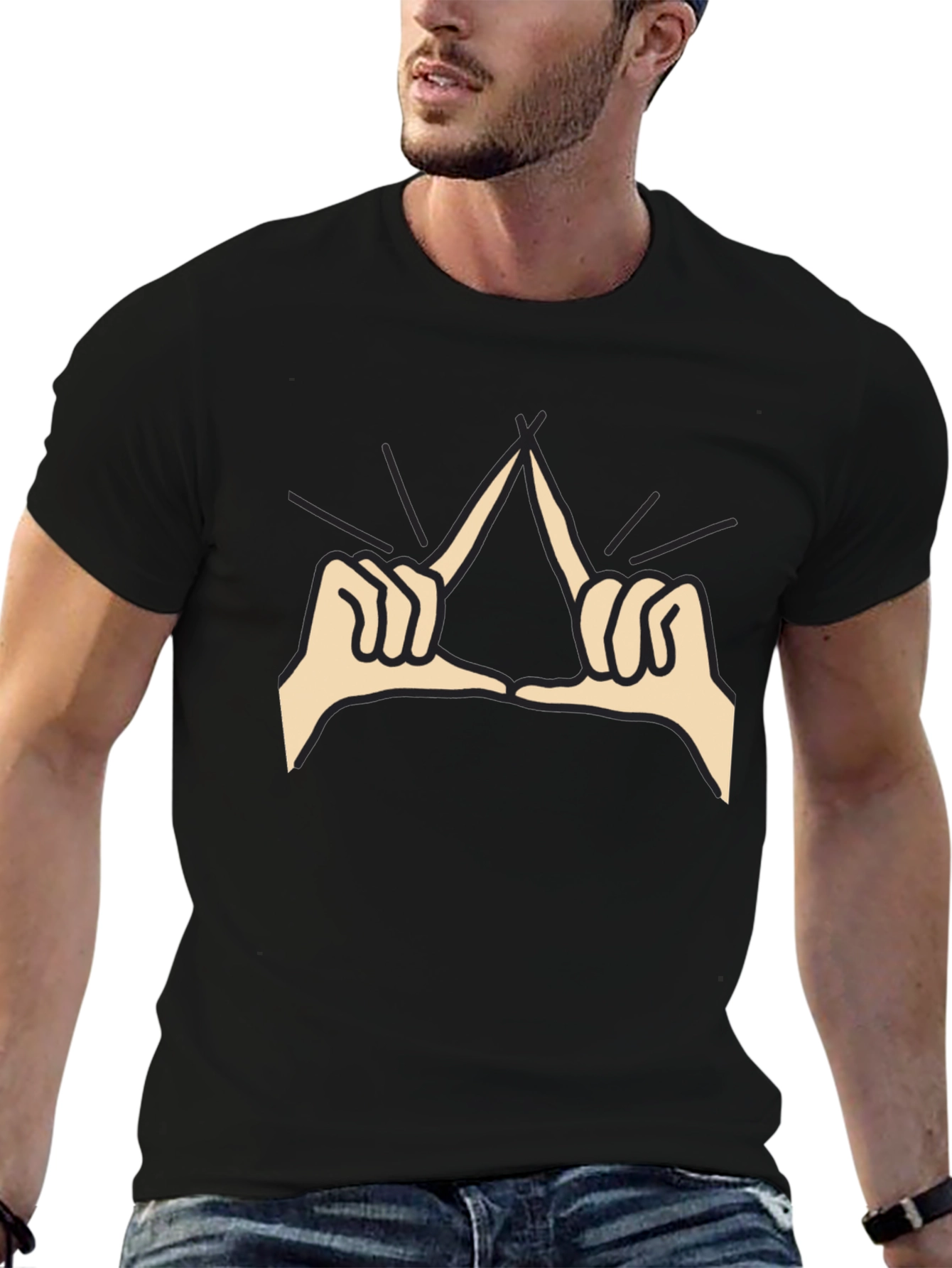 Delta Hand Sign Black T-Shirt