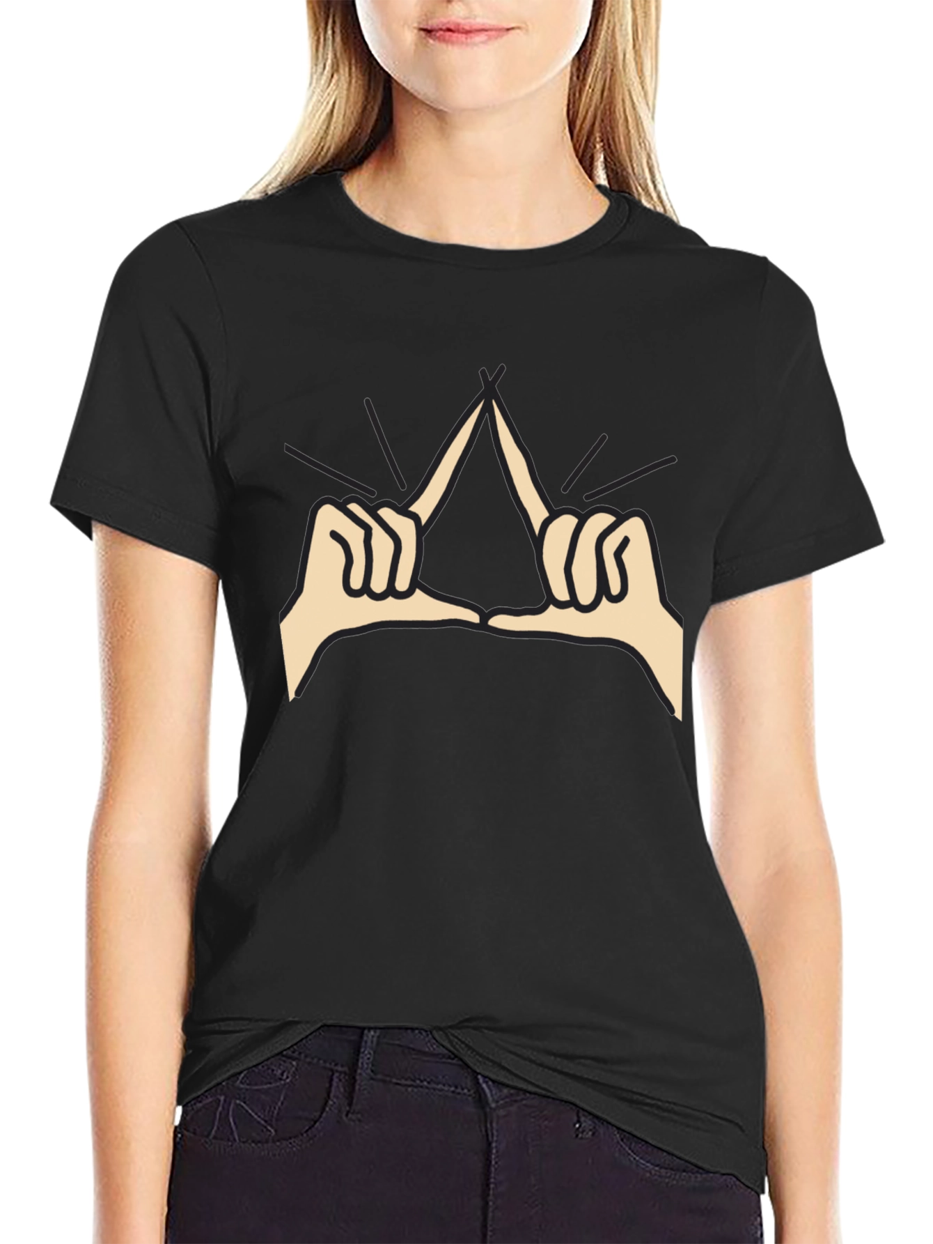 Delta Hand Sign Black T-Shirt