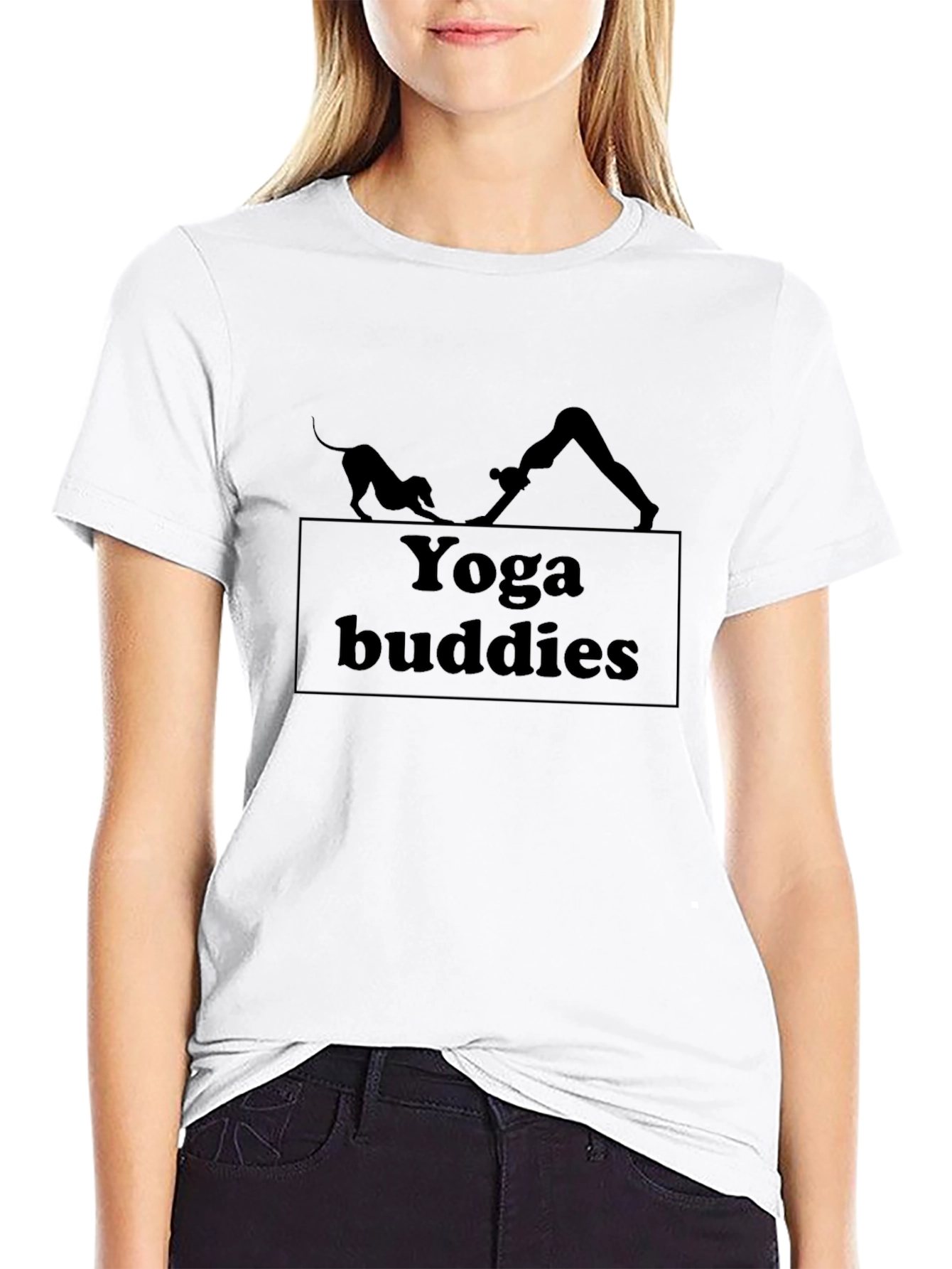 Yoga Buddies Graphic T-Shirt - Black Cotton Tee