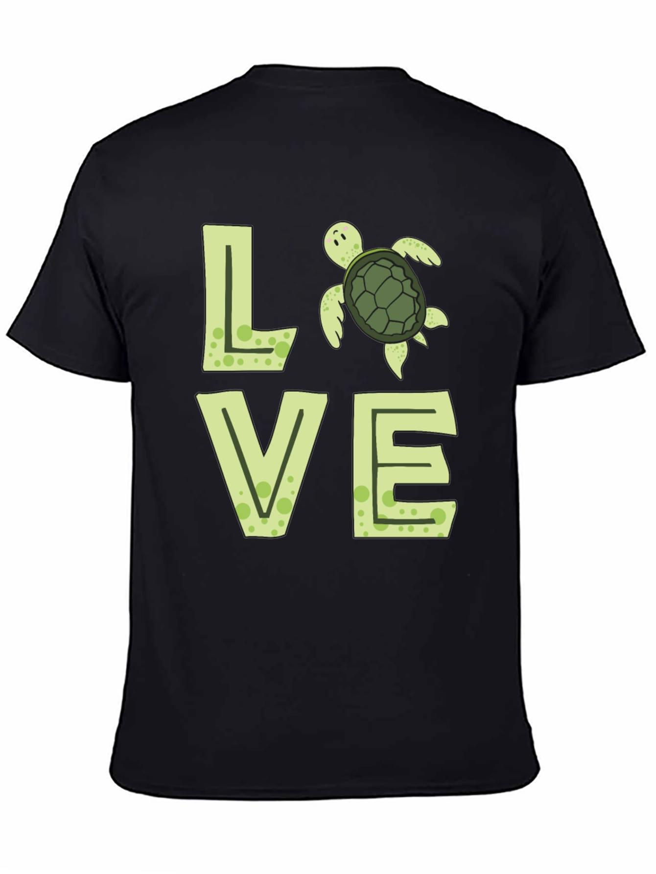 Love Turtle Black Graphic Tee