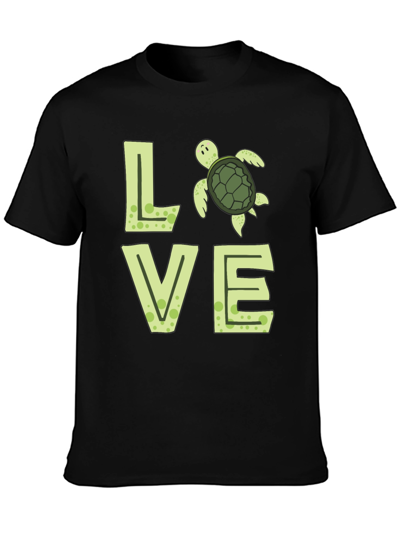 Love Turtle Black Graphic Tee