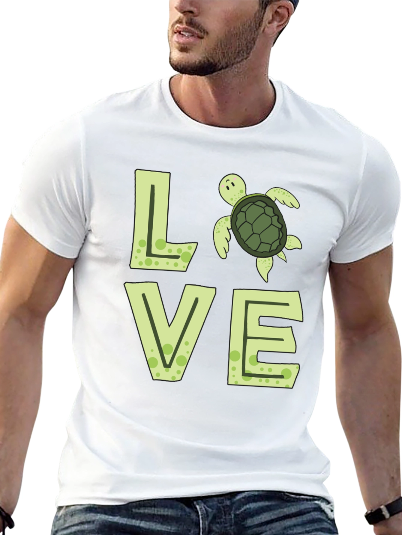 Love Turtle Black Graphic Tee