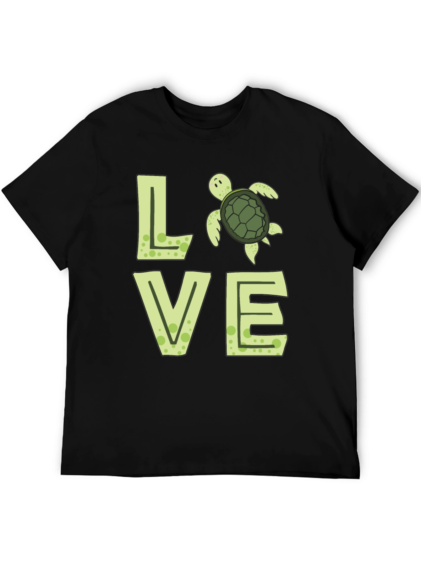 Love Turtle Black Graphic Tee