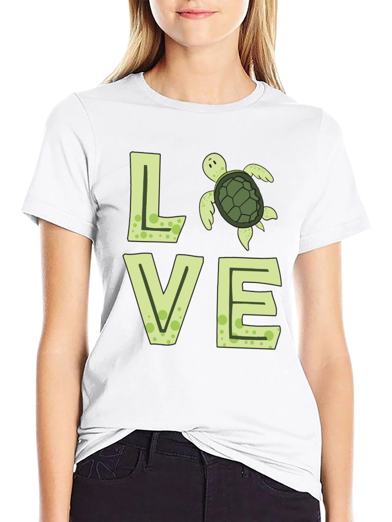 Love Turtle Black Graphic Tee