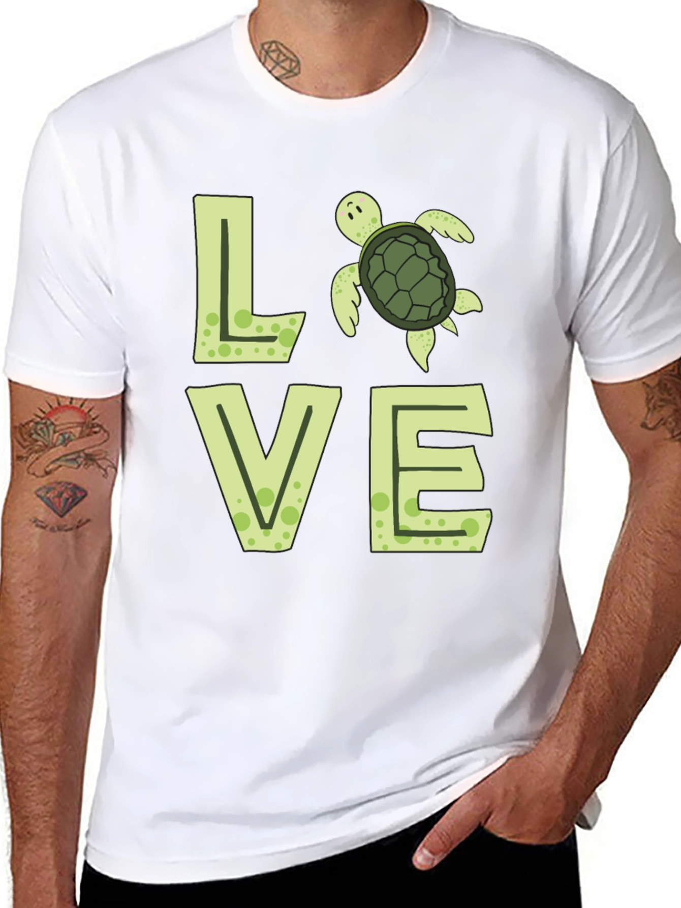 Love Turtle Black Graphic Tee