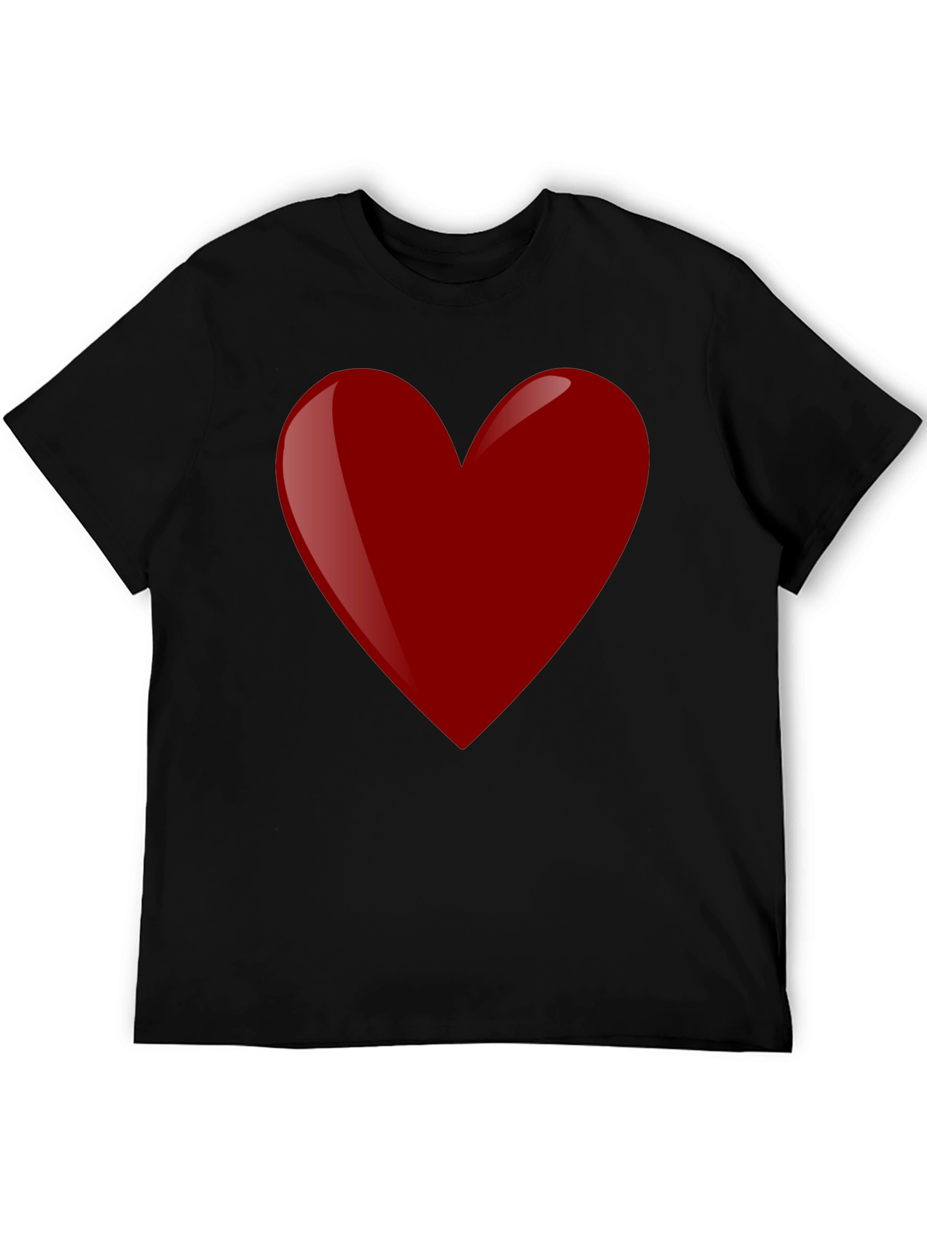 Red Heart Graphic Tee - Black Cotton T-Shirt