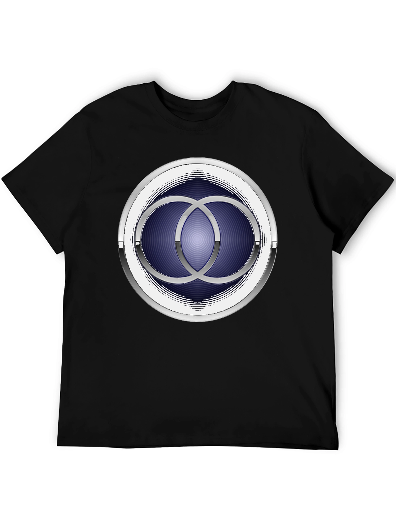 Abstract Circle Design Black T-Shirt