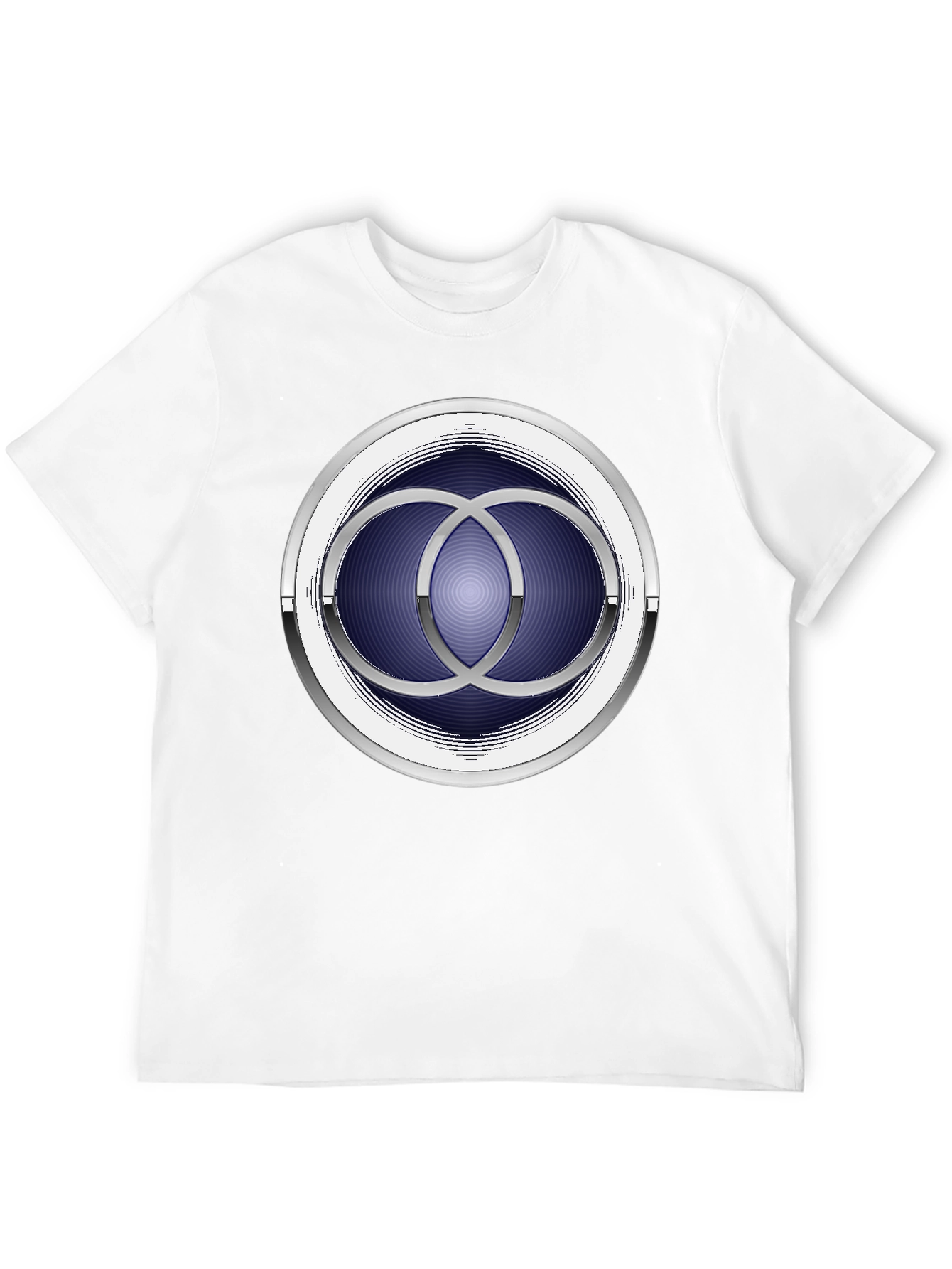 Abstract Circle Design Black T-Shirt