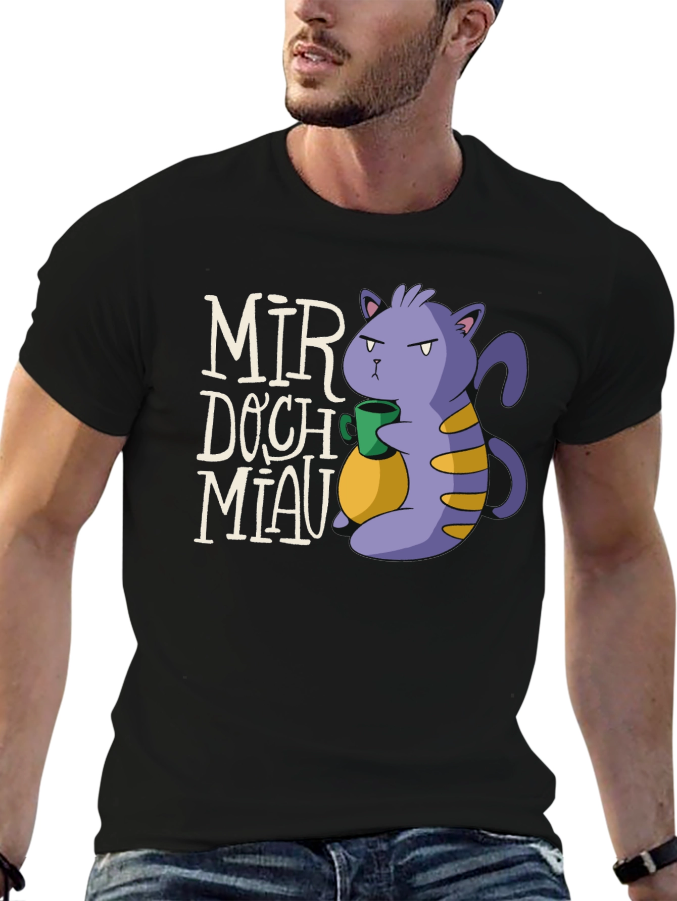 Mir Doch Miau Black T-Shirt